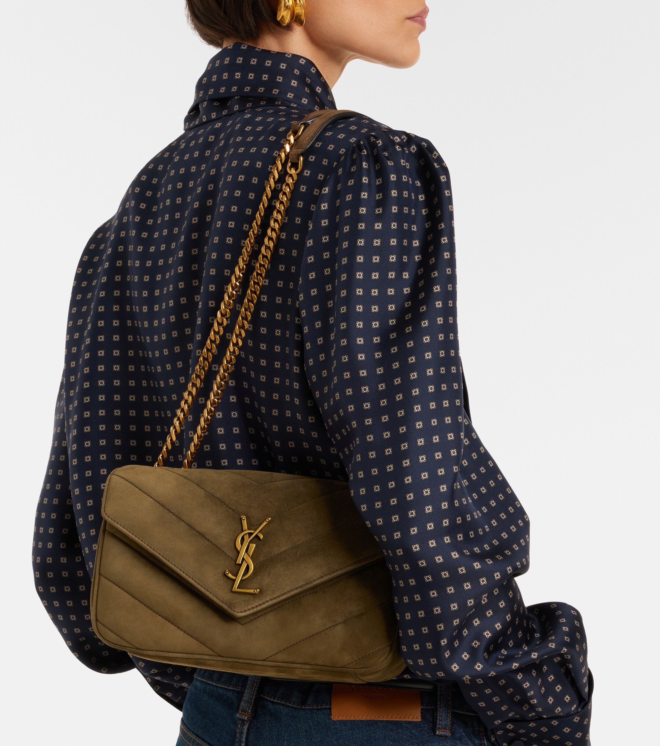 Saint Laurent Loulou Small suede shoulder bag