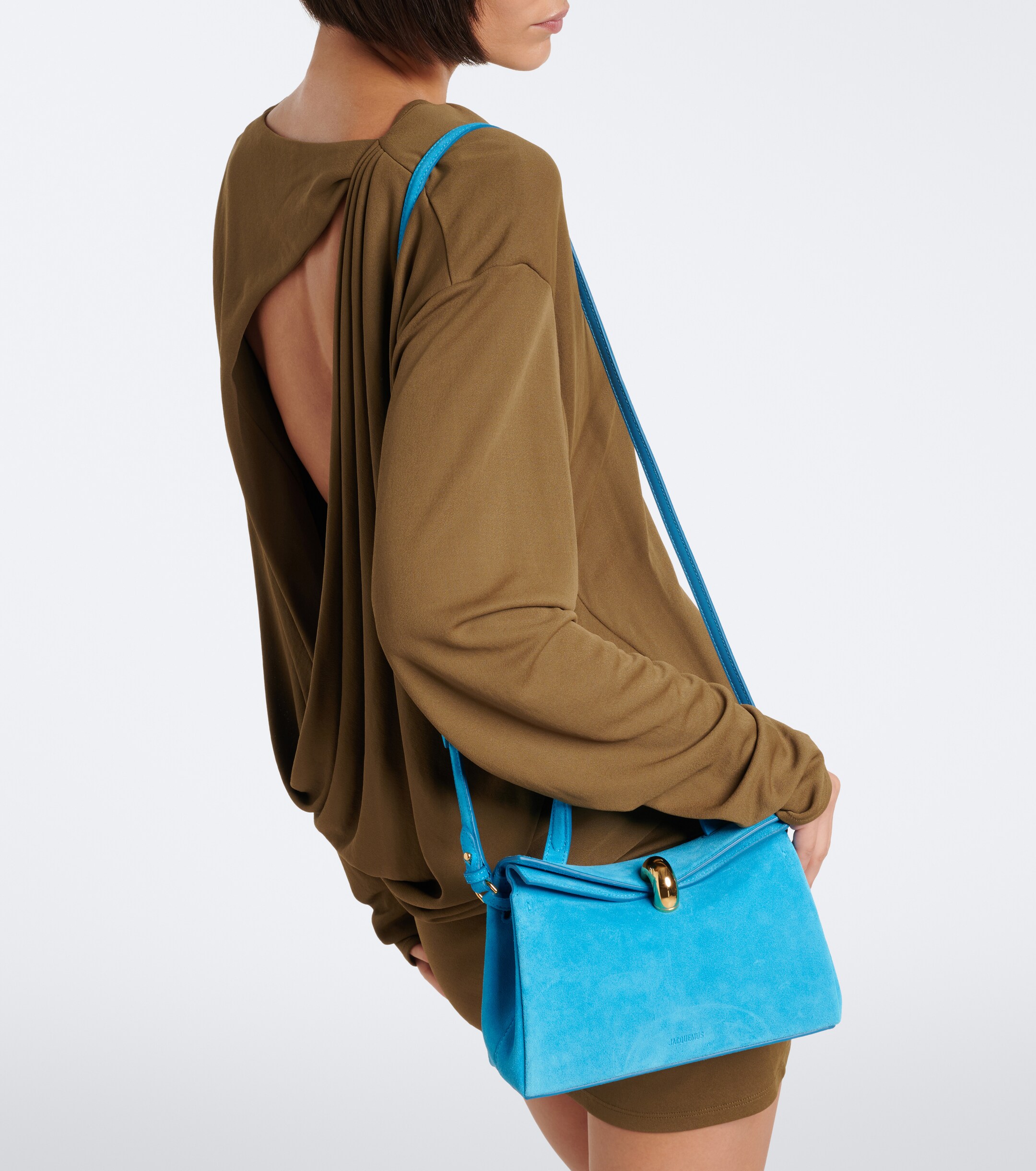 Jacquemus Valérie Small suede top-handle bag