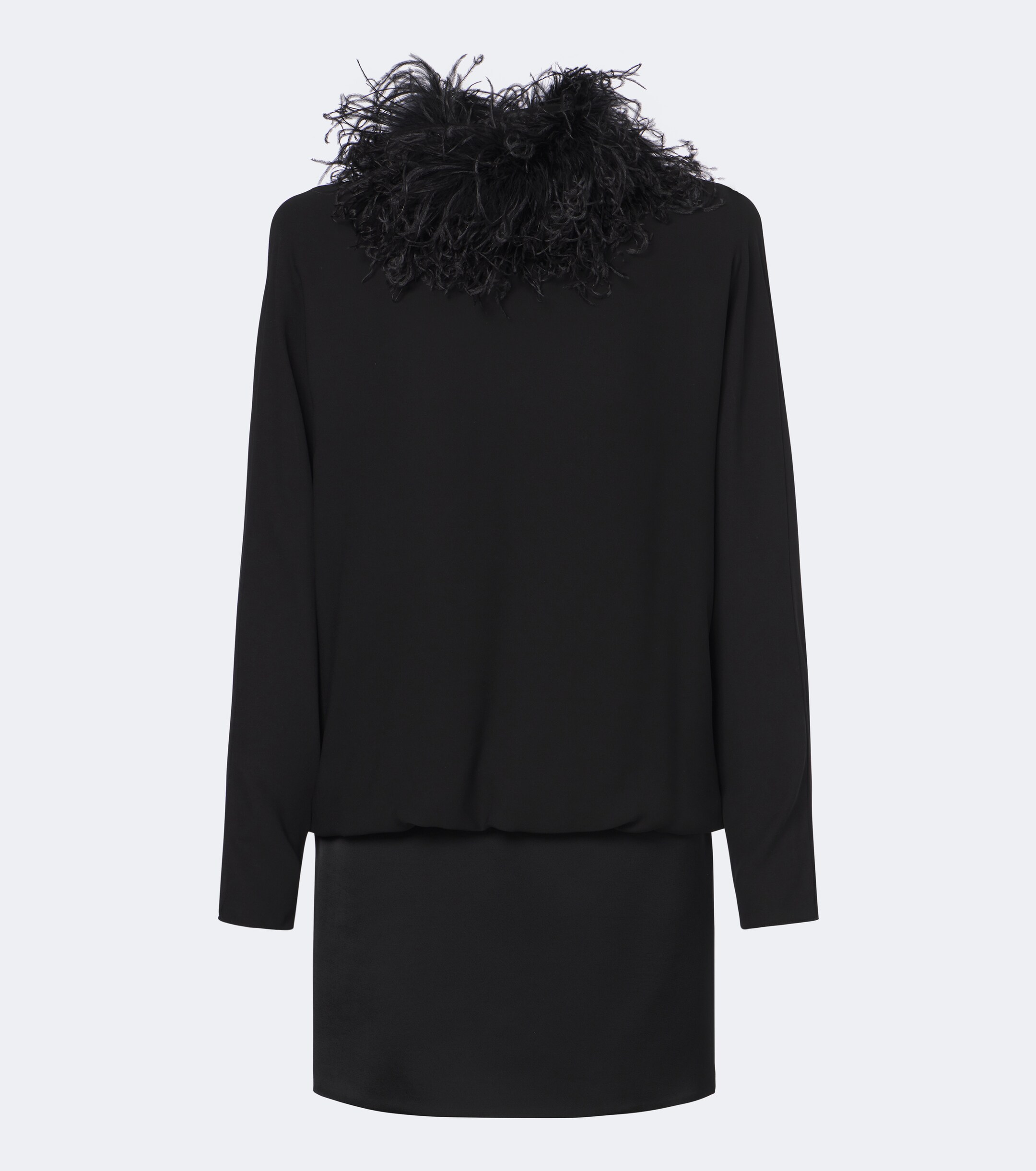 Valentino Garavani Valentino Garavani Feather-trimmed silk georgette minidress