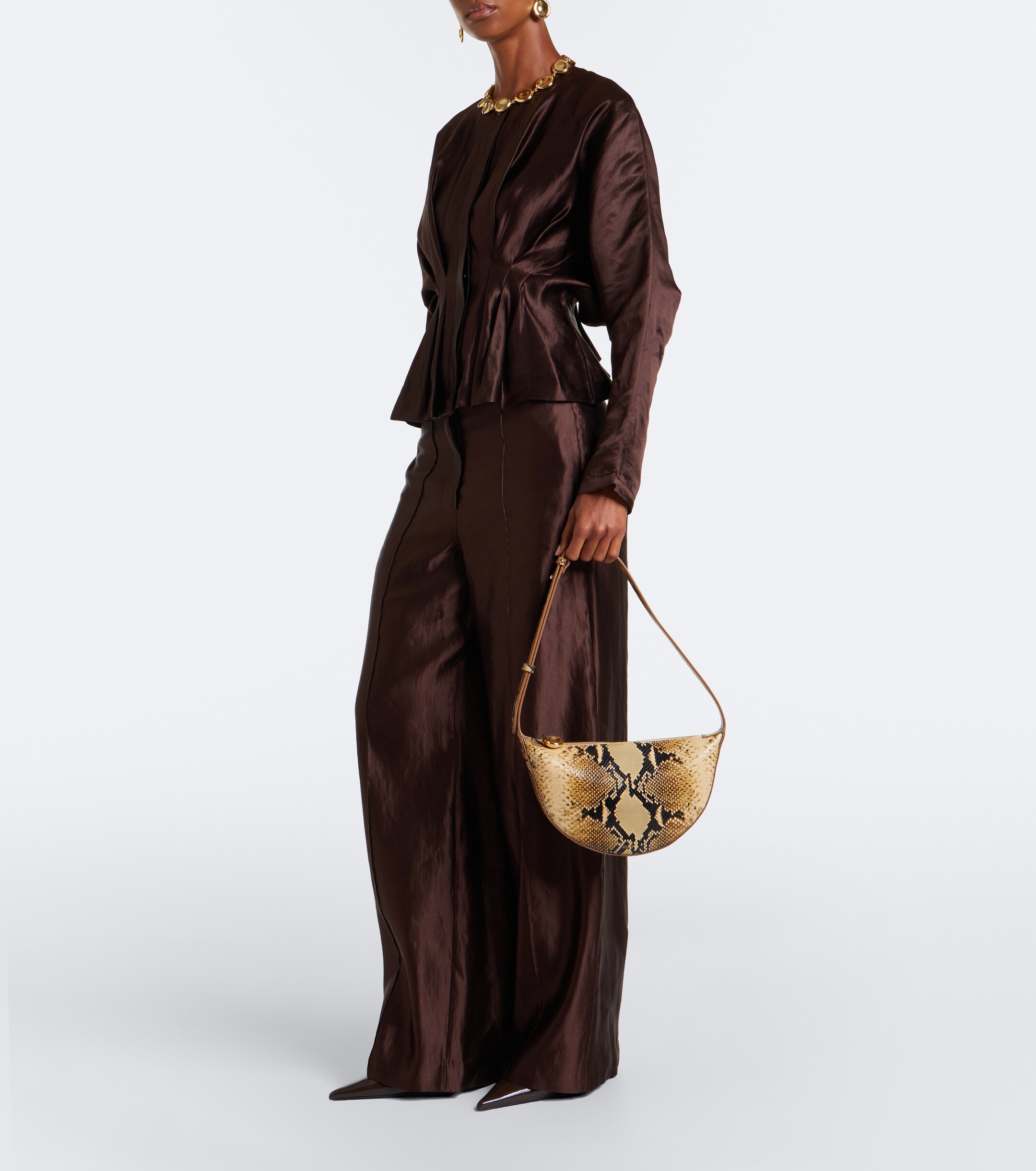 JOSEPH Bean snake-effect leather shoulder bag