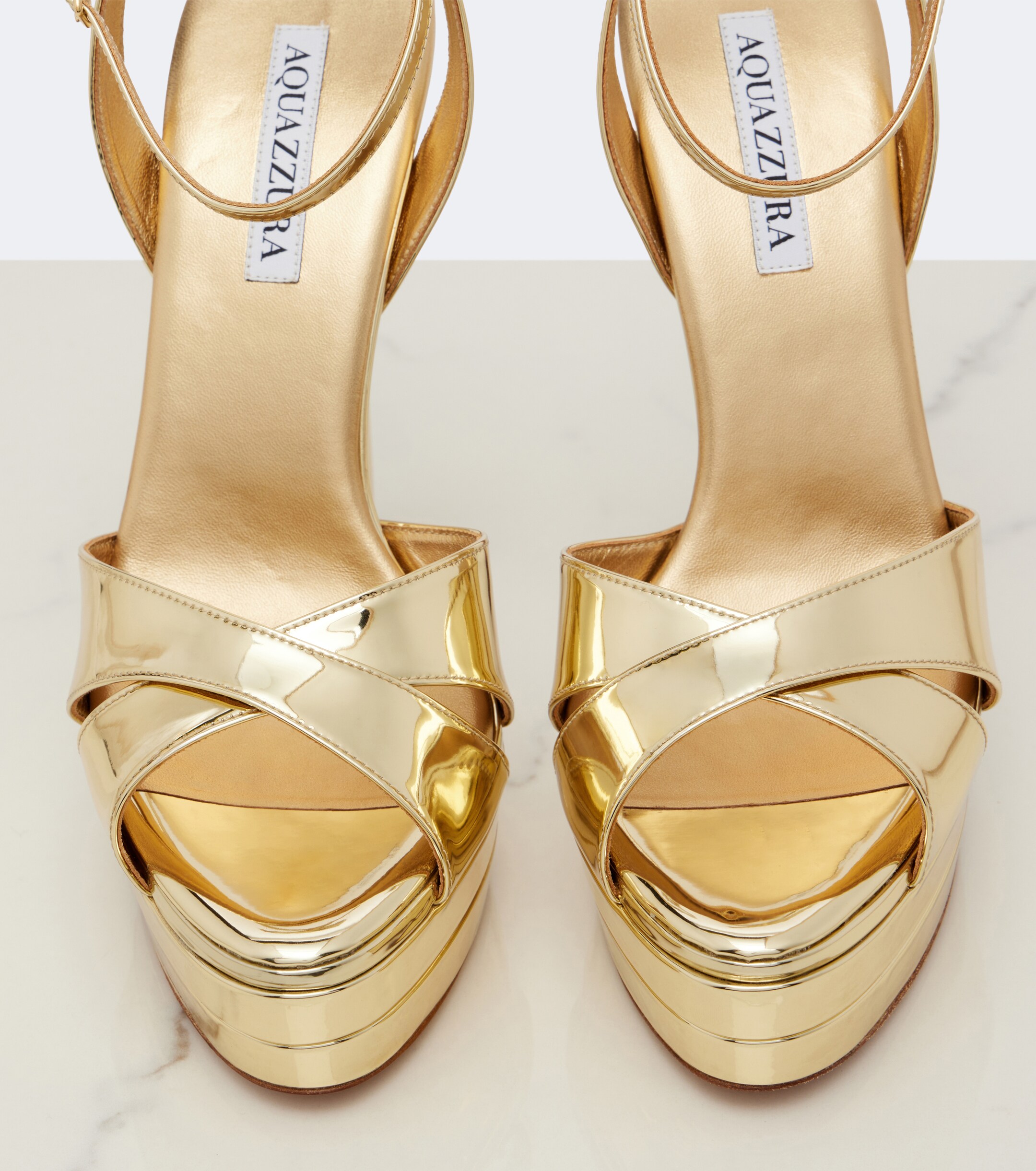 AQUAZZURA Aquazzura Divine 130 metallic platform sandals