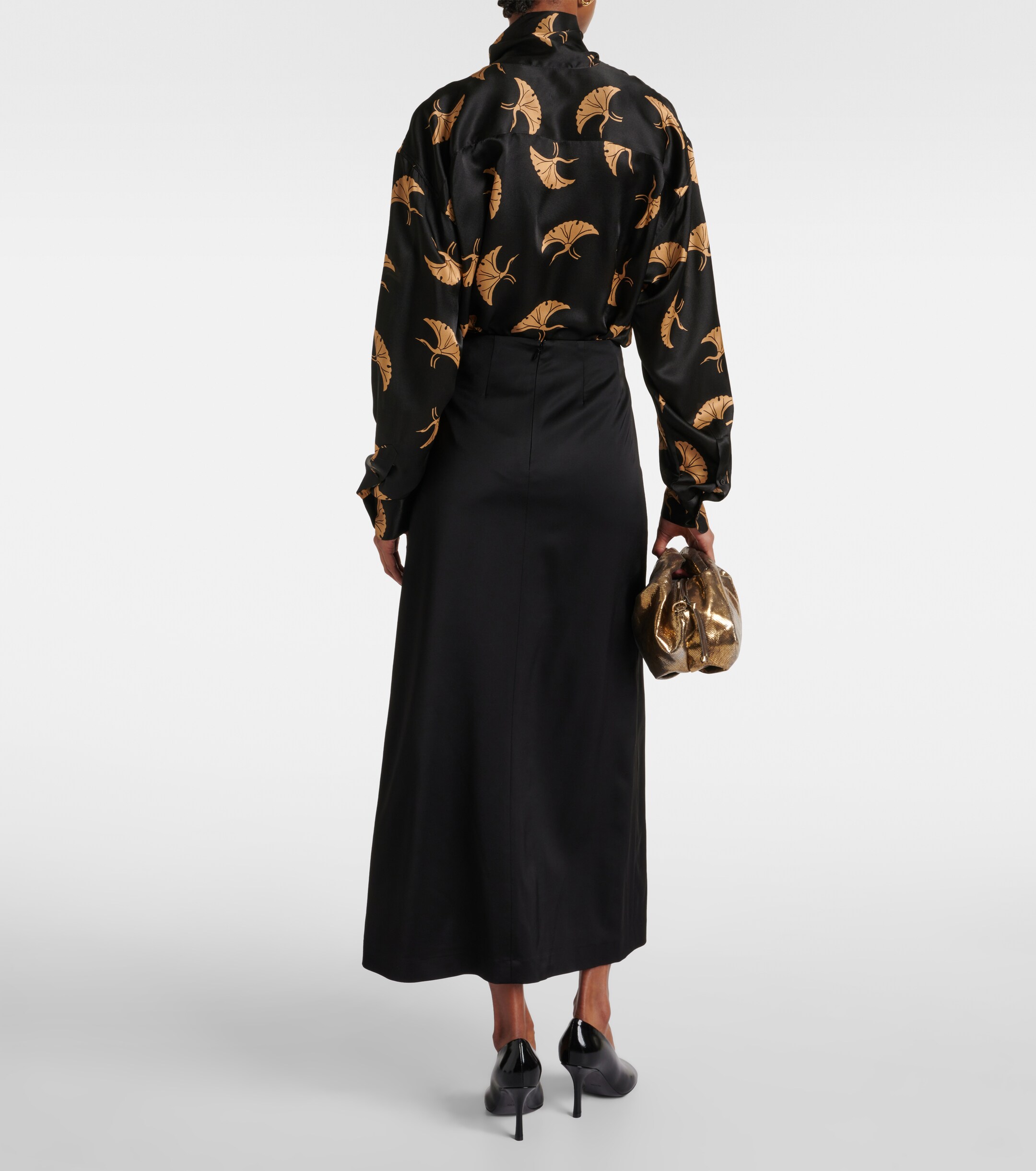 Dries Van Noten Satin crêpe maxi skirt thumbnail