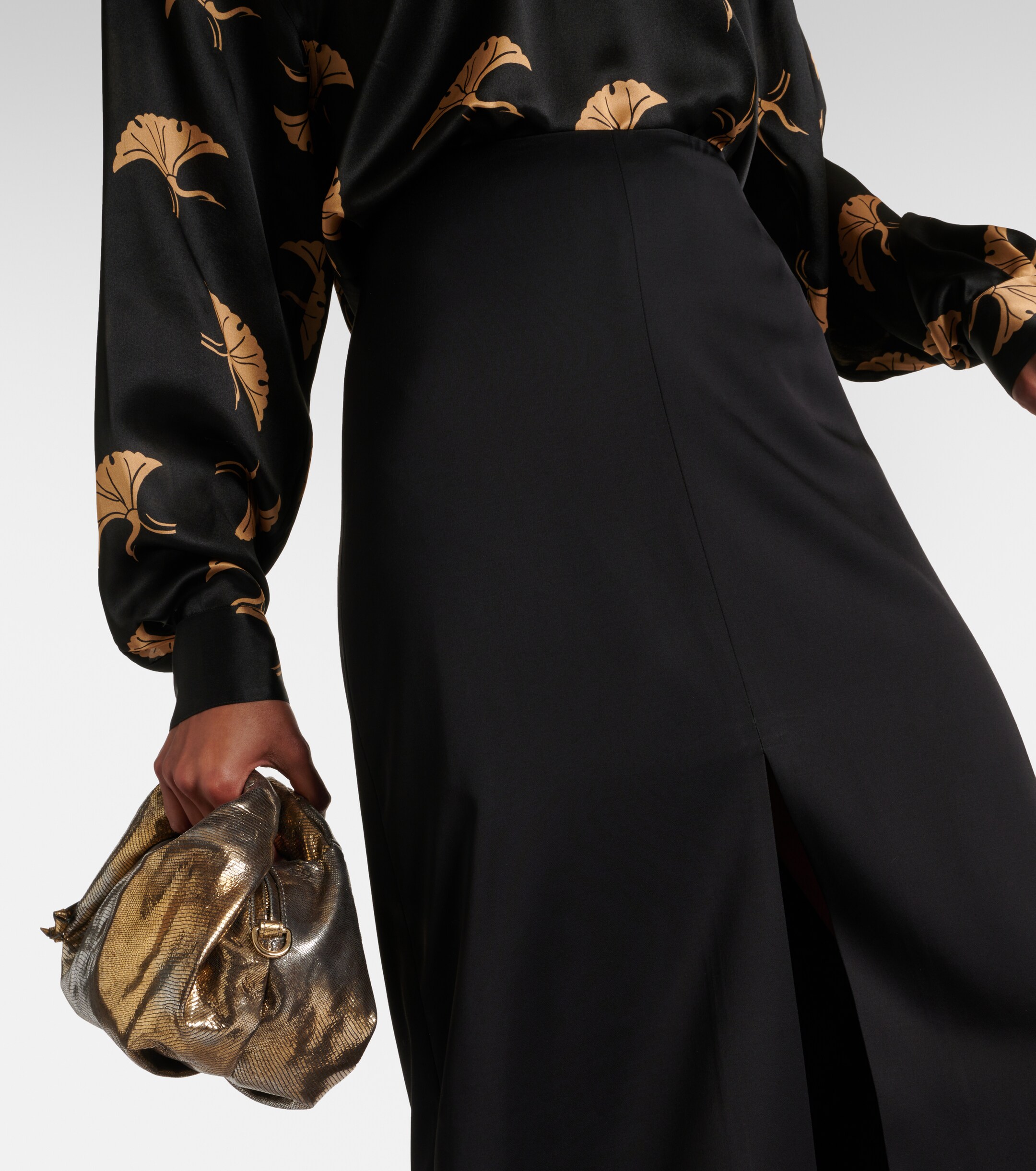 Dries Van Noten Satin crêpe maxi skirt thumbnail