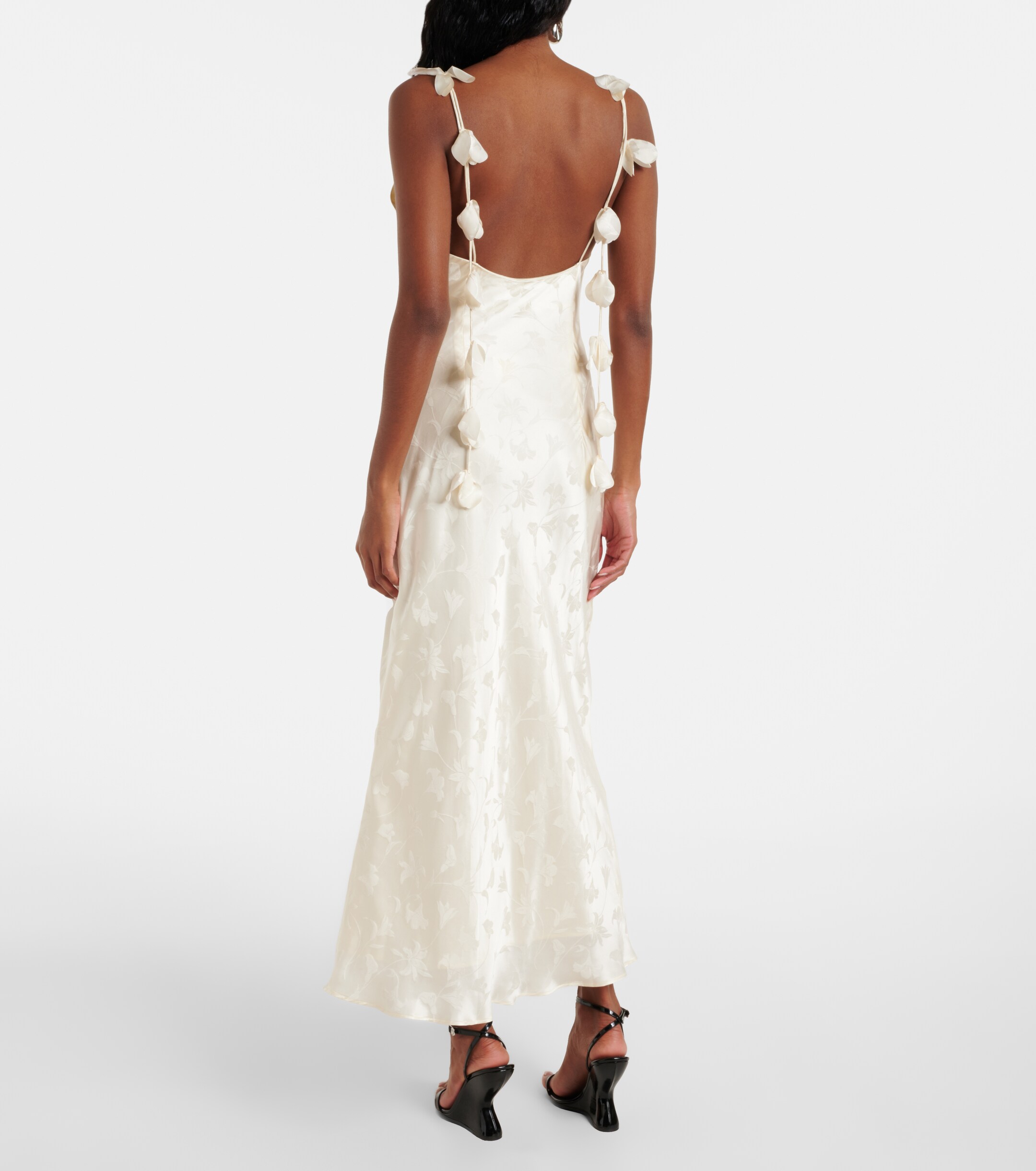 Rotate Bridal silk satin jacquard midi dress