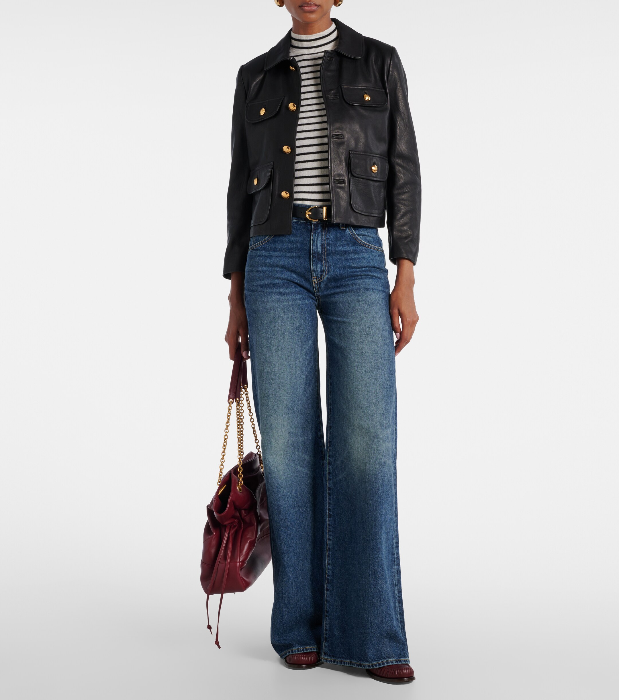 Nili Lotan Nili Lotan Masha striped cashmere turtleneck top