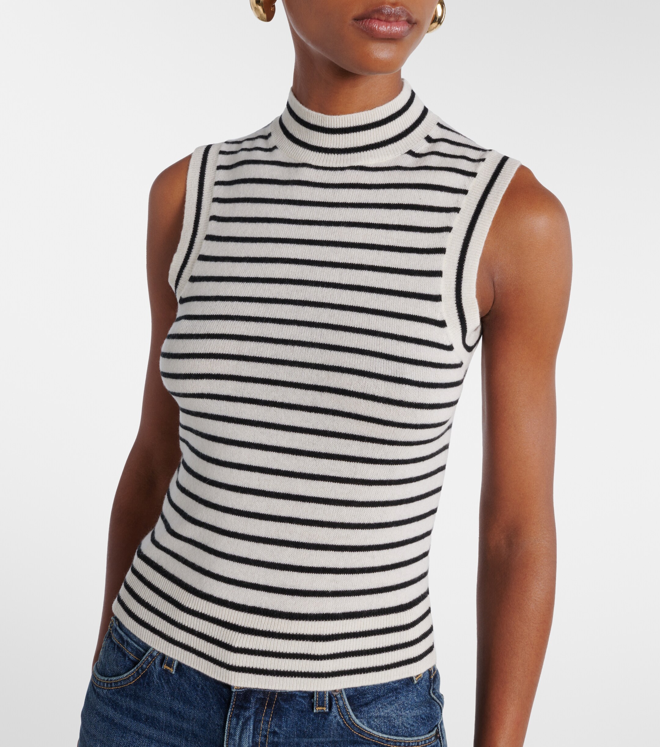 Nili Lotan Nili Lotan Masha striped cashmere turtleneck top