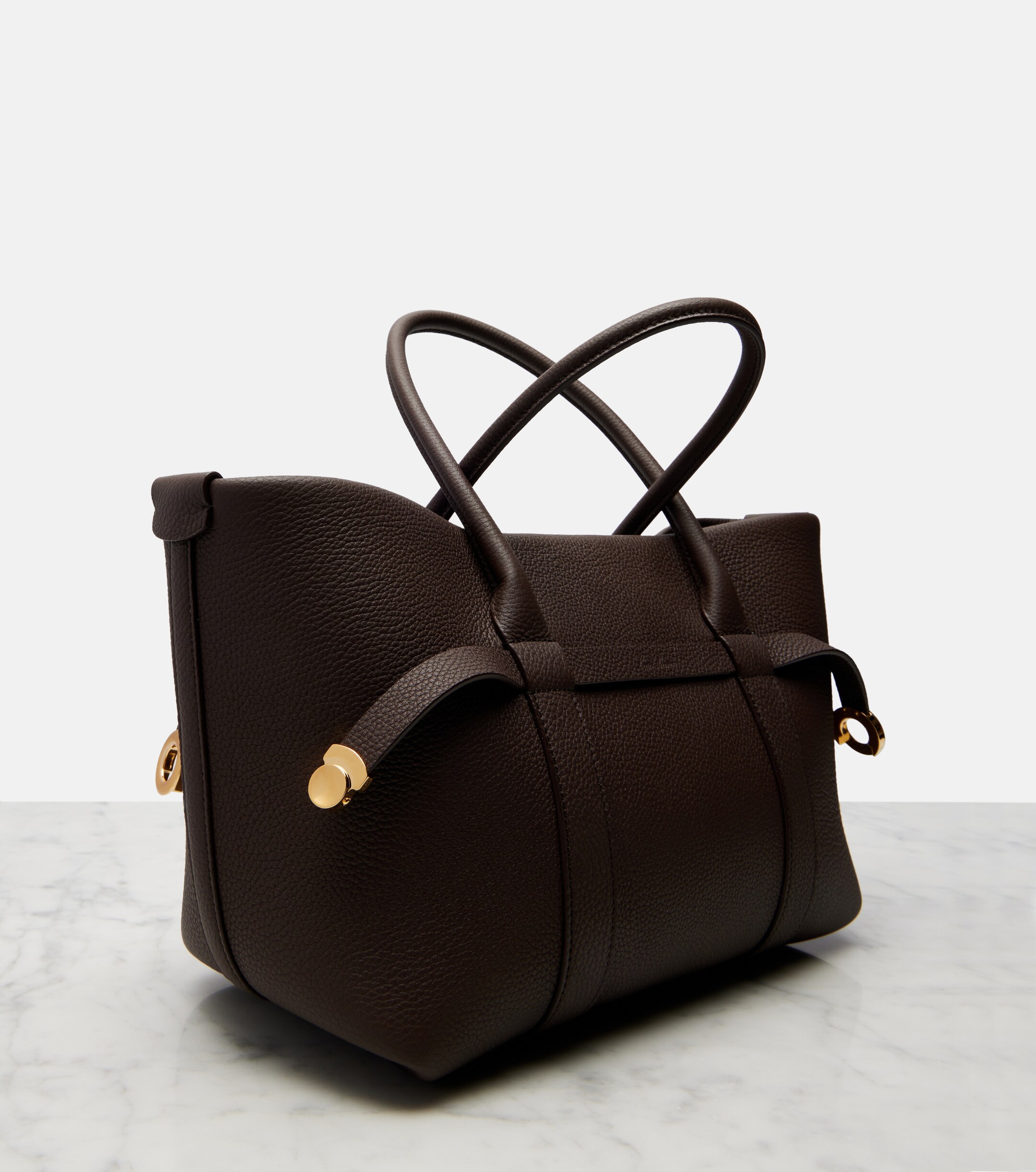 Loro Piana Ghiera Small leather shopper