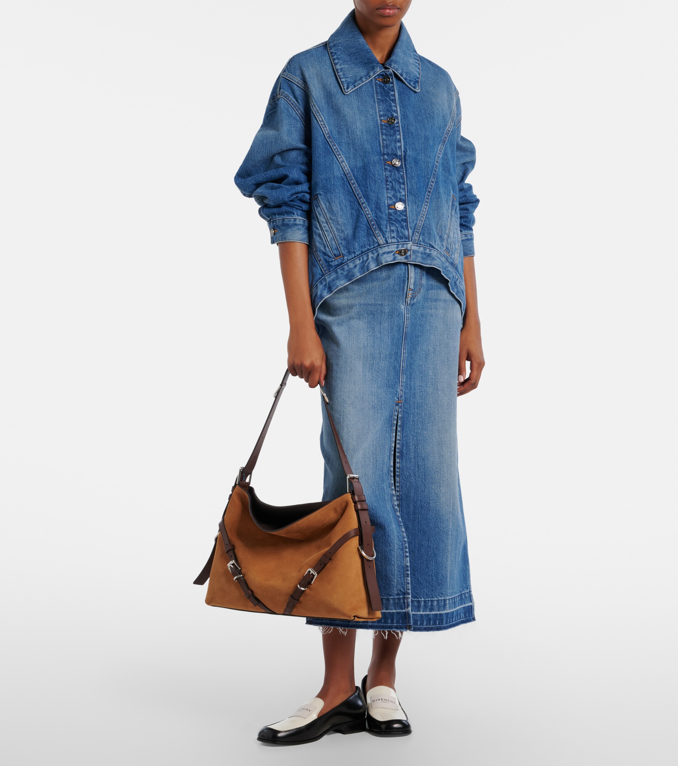 Givenchy Voyou Medium suede shoulder bag