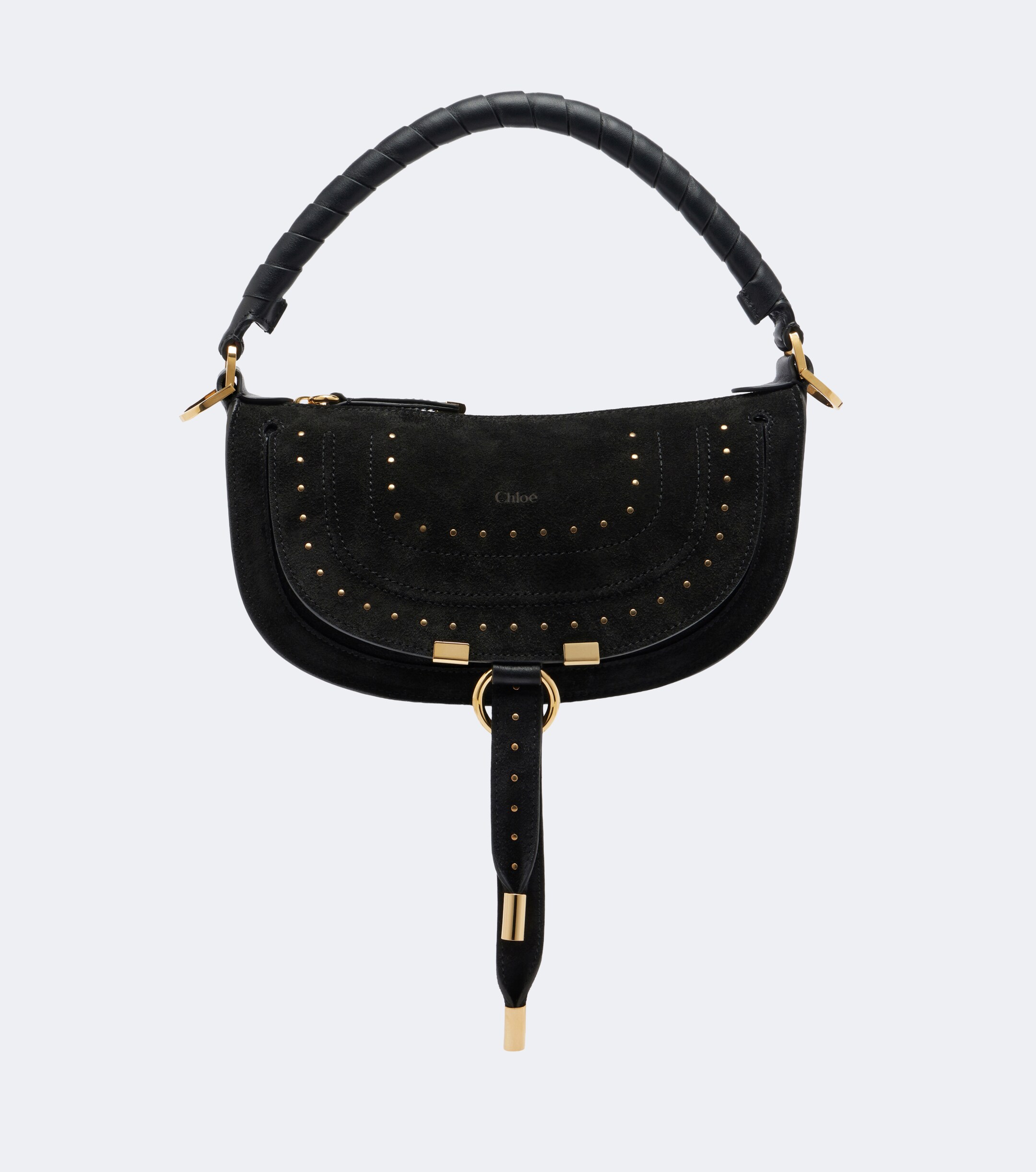 Chloé Marcie Small studded suede shoulder bag