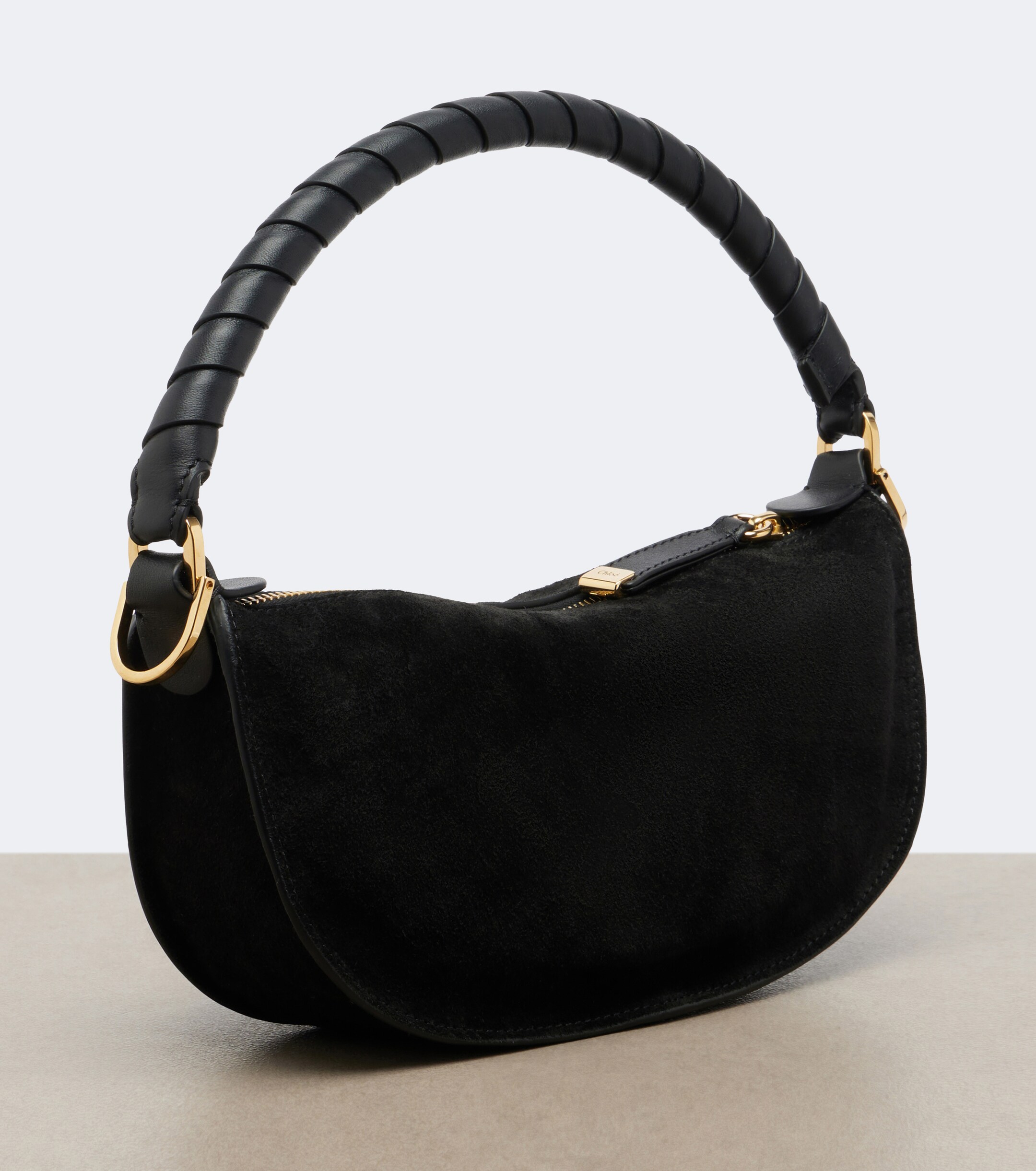 Chloé Marcie Small studded suede shoulder bag