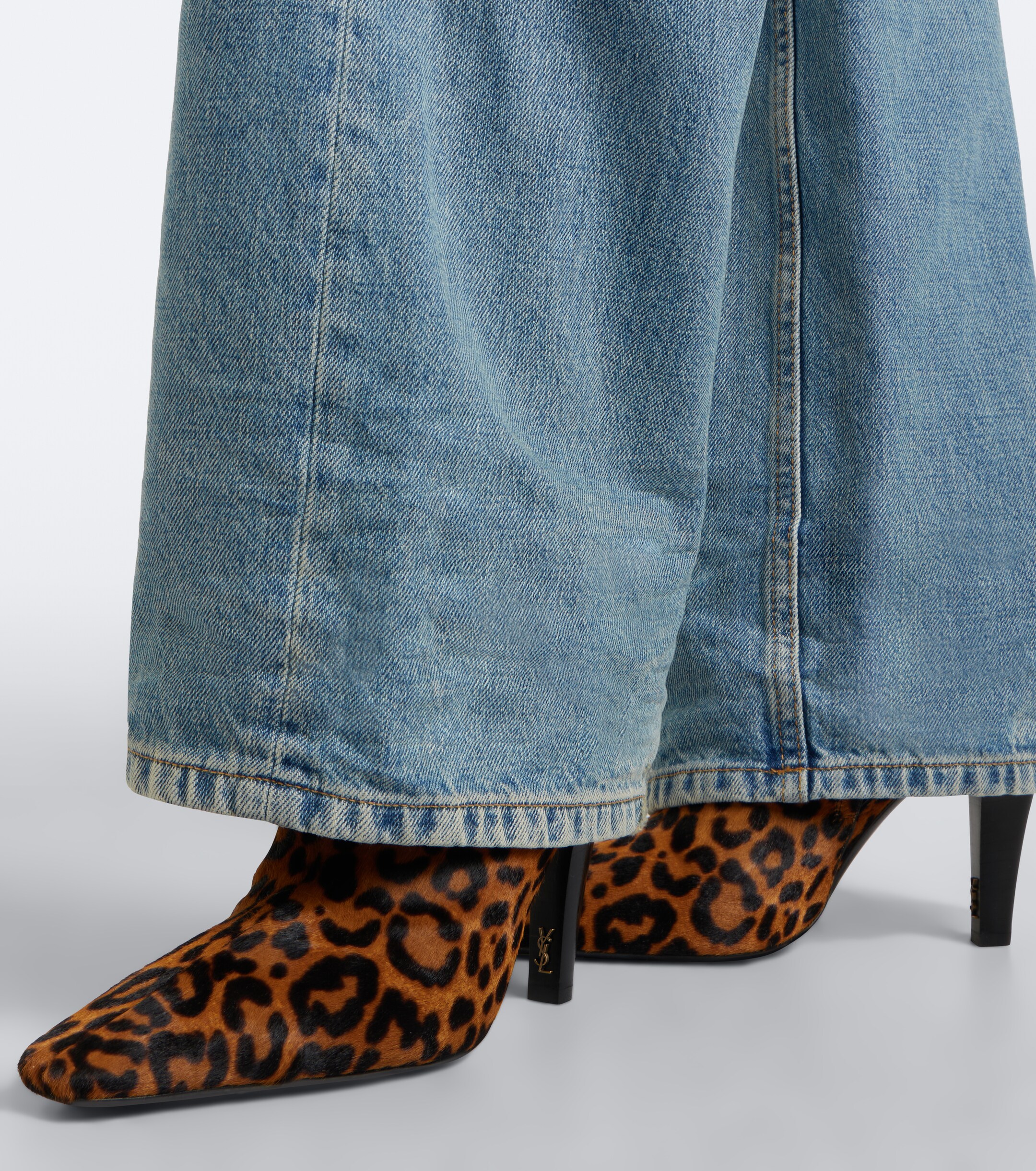 Saint Laurent Saint Laurent Jill leopard-print calf hair ankle boots