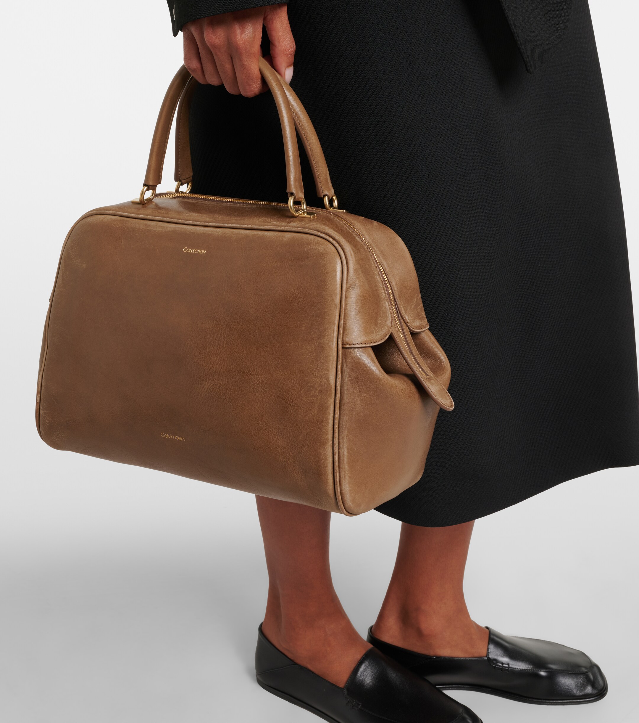 Calvin Klein Collection America Medium leather bowling bag