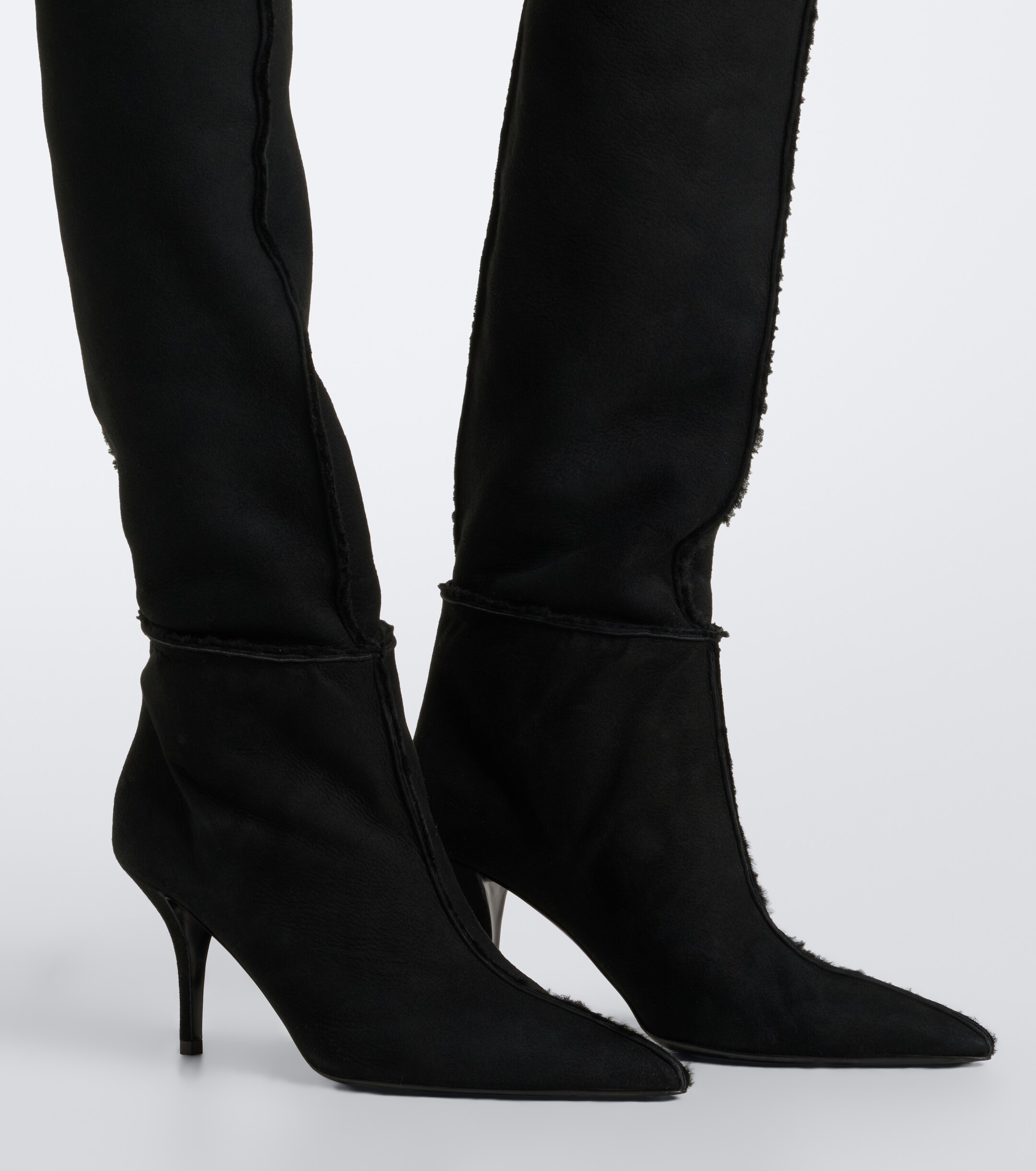 Magda Butrym Magda Butrym Shearling-lined suede knee-high boots