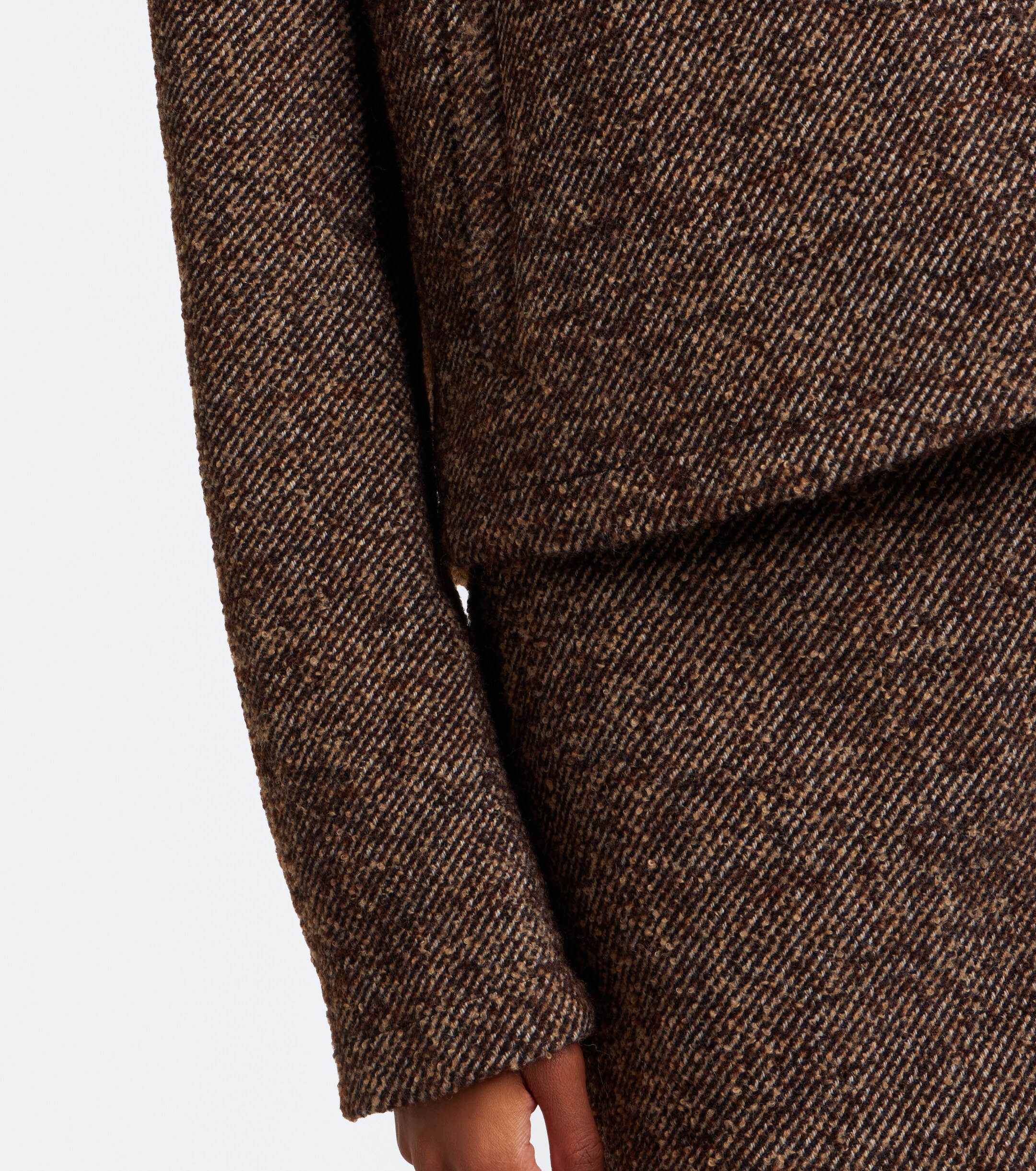 Vince Vince Teddy-trimmed tweed jacket