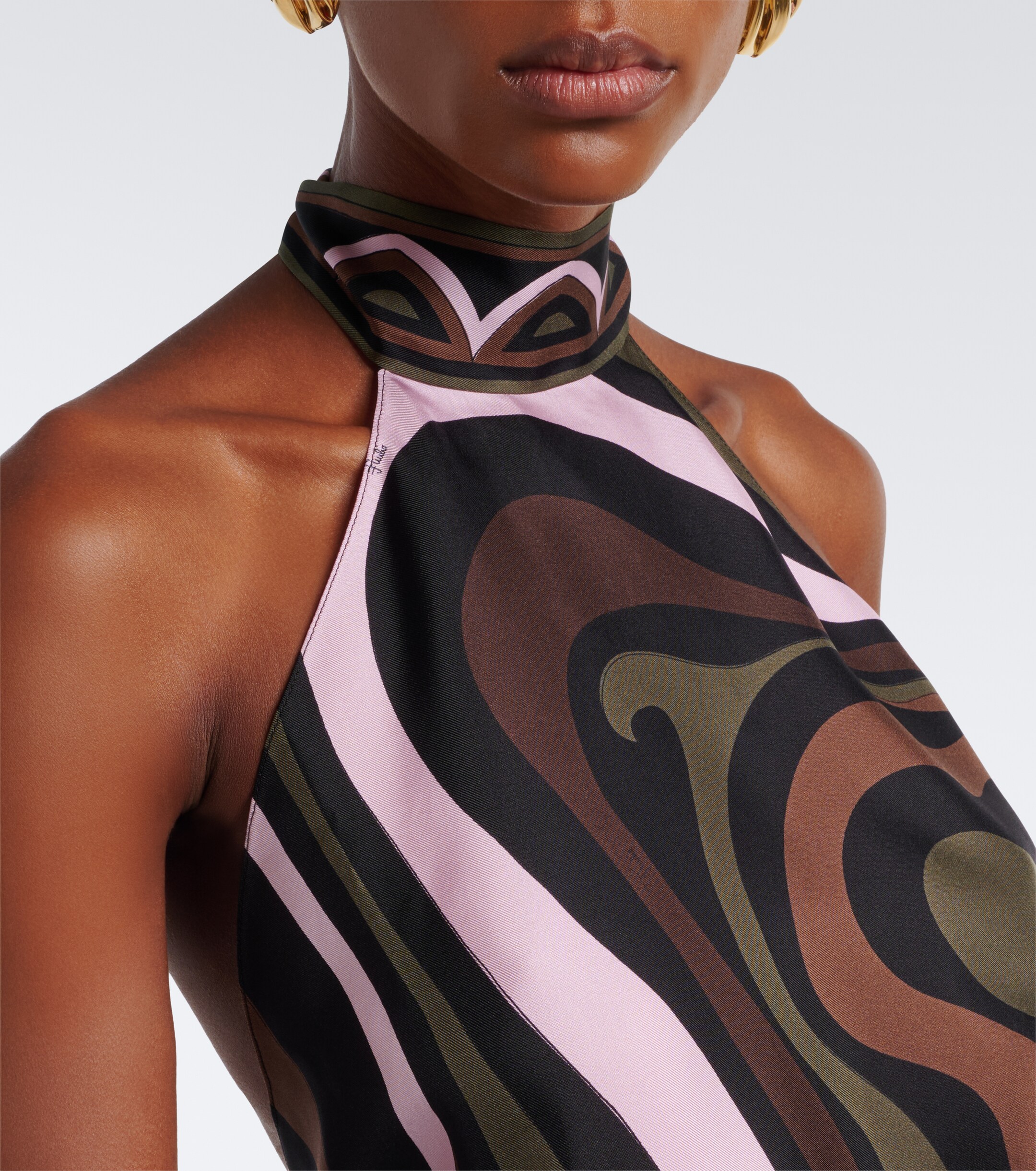Pucci Pucci Marmo halterneck silk twill top
