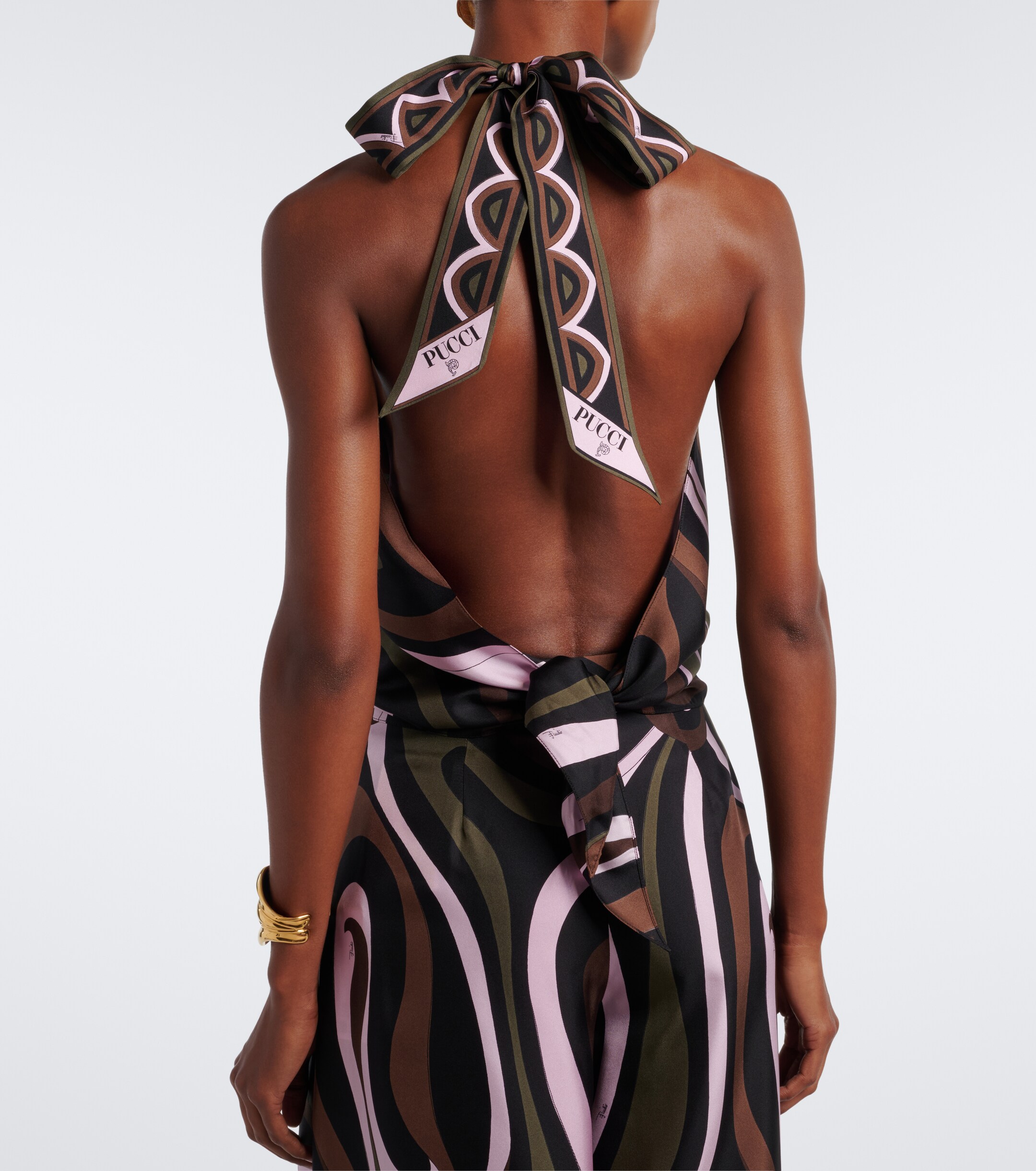 Pucci Pucci Marmo halterneck silk twill top