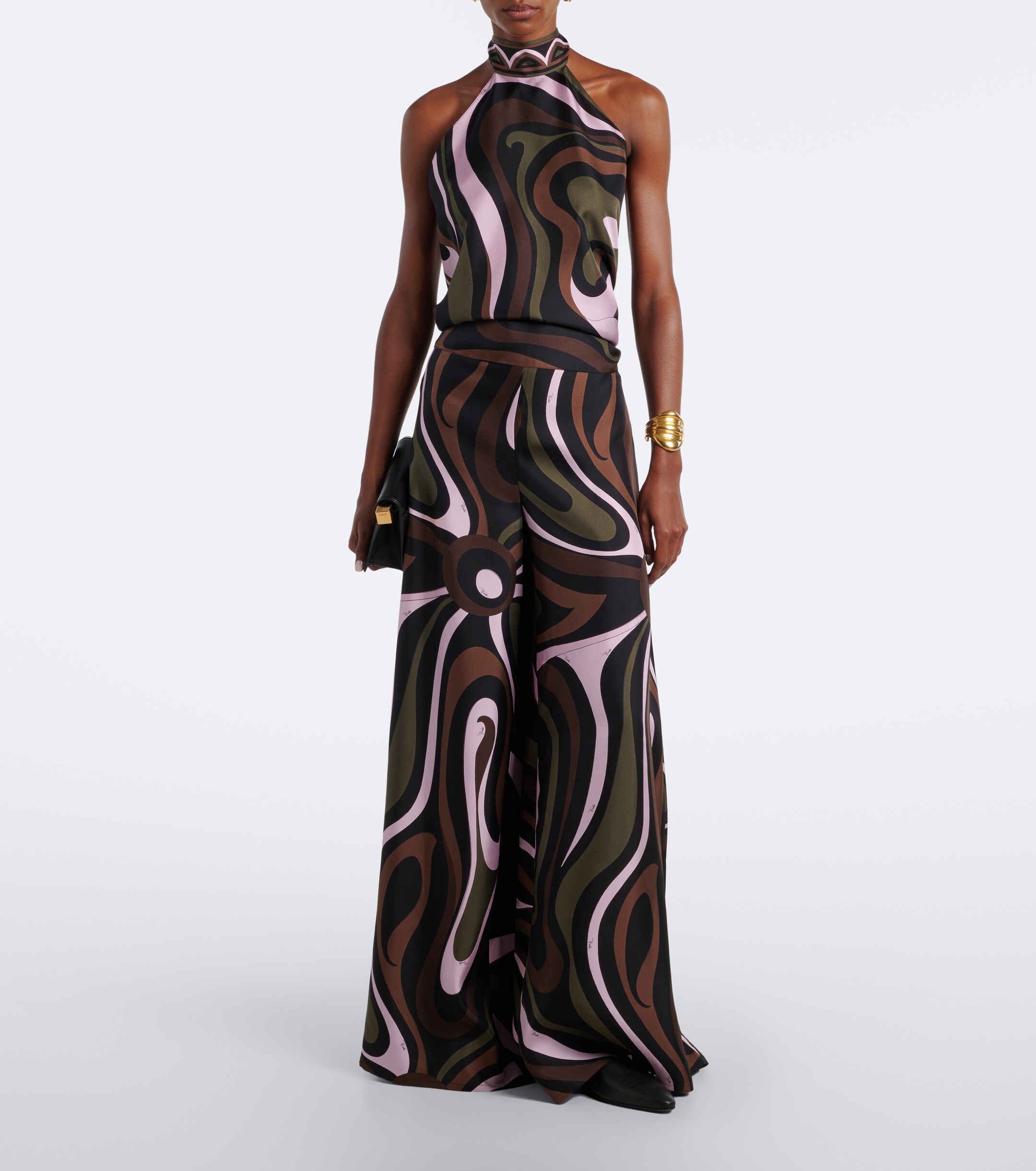 Pucci Pucci Marmo halterneck silk twill top
