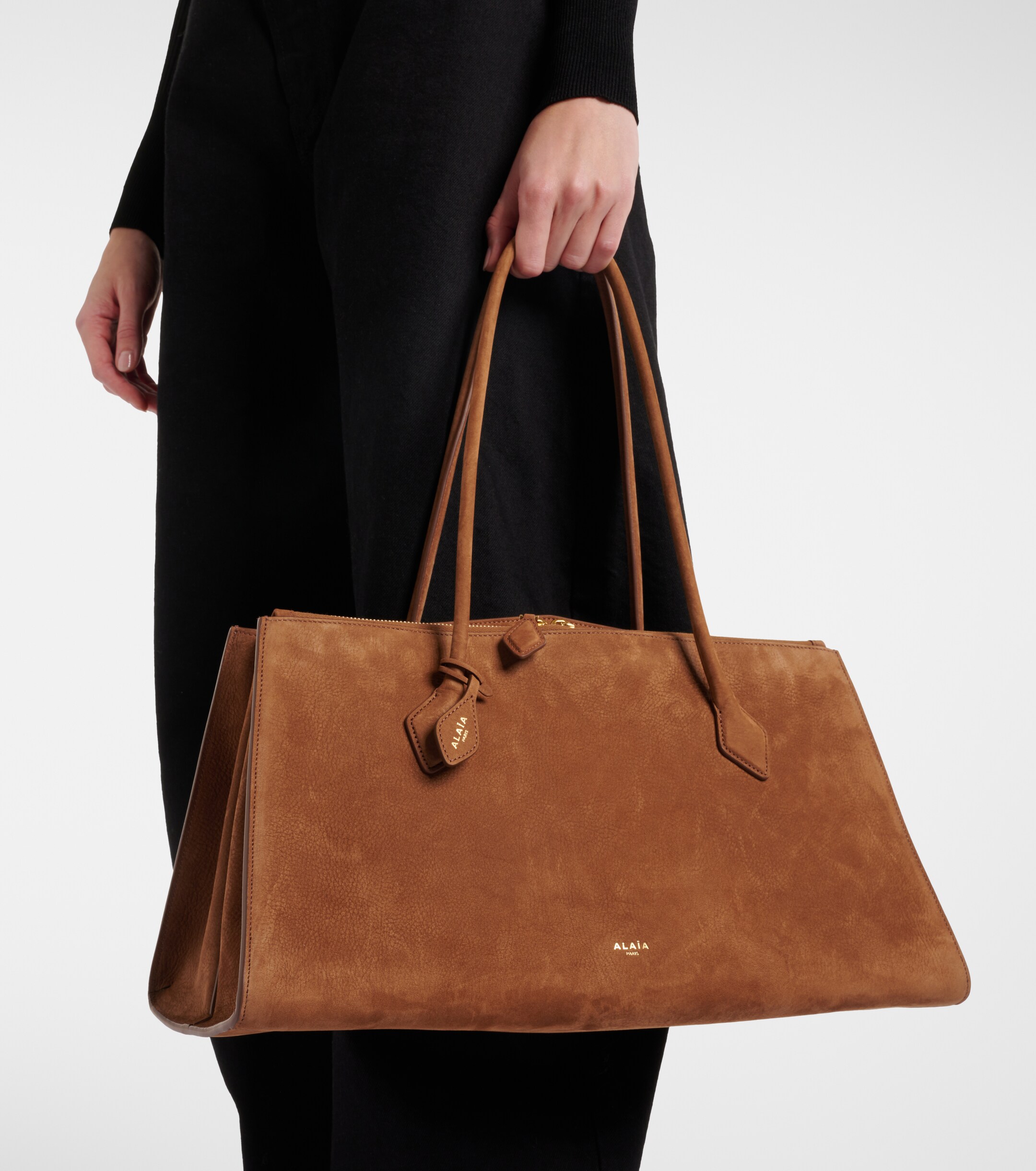 Alaïa Le Teckel suede tote bag