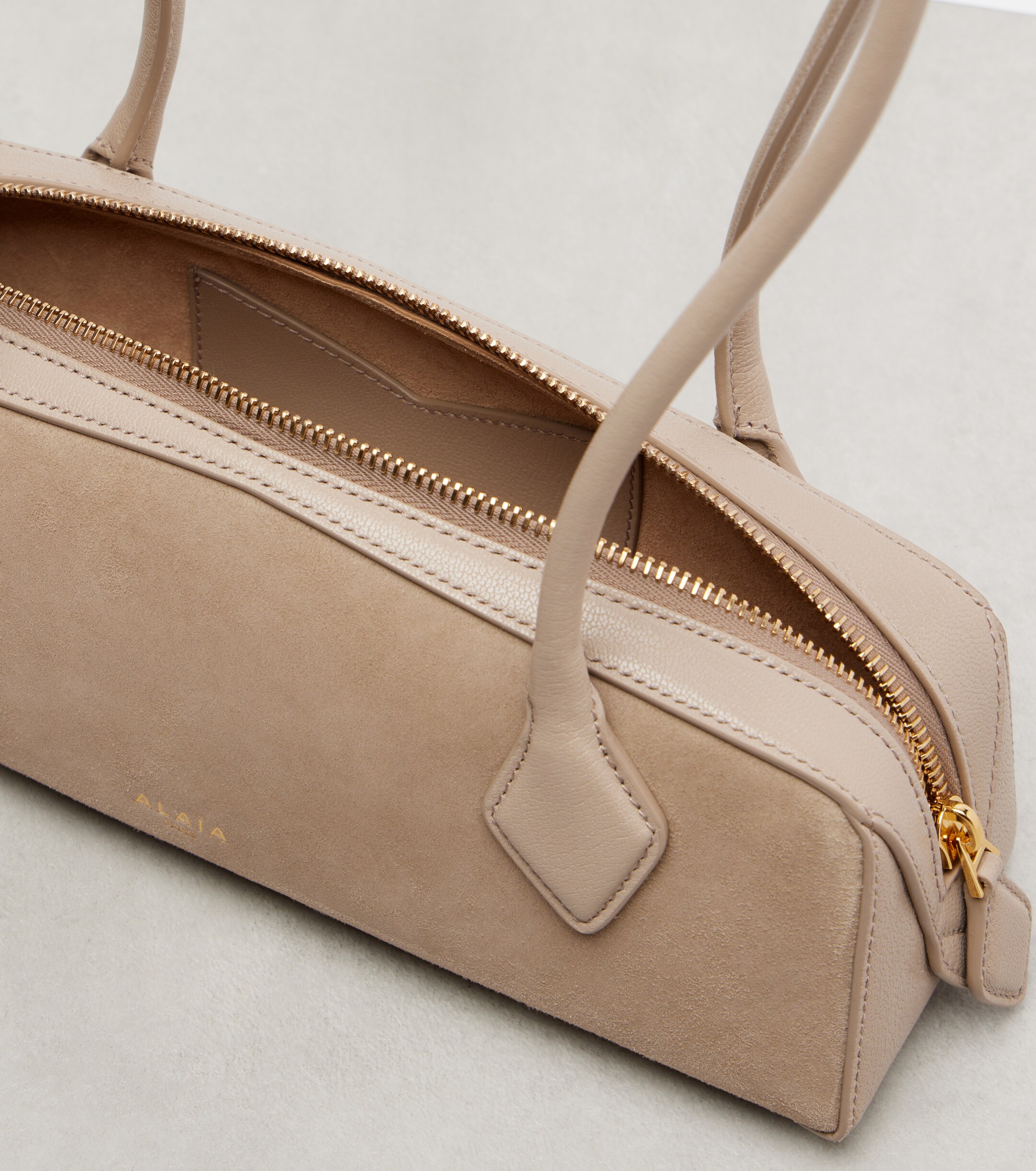 Alaïa Le Teckel Small suede shoulder bag
