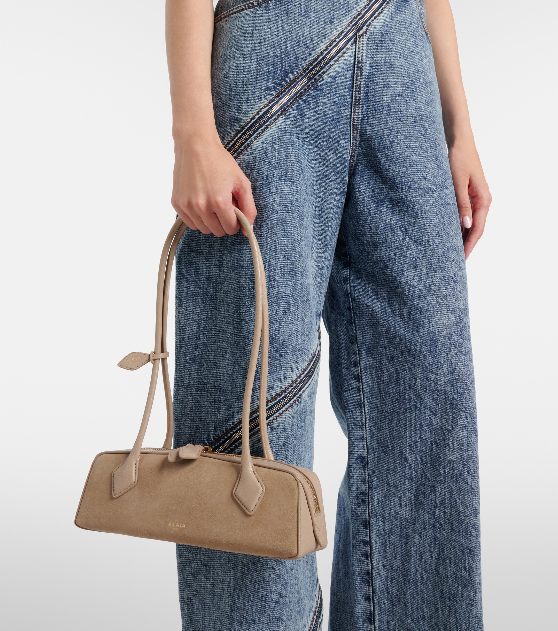 Alaïa Le Teckel Small suede shoulder bag