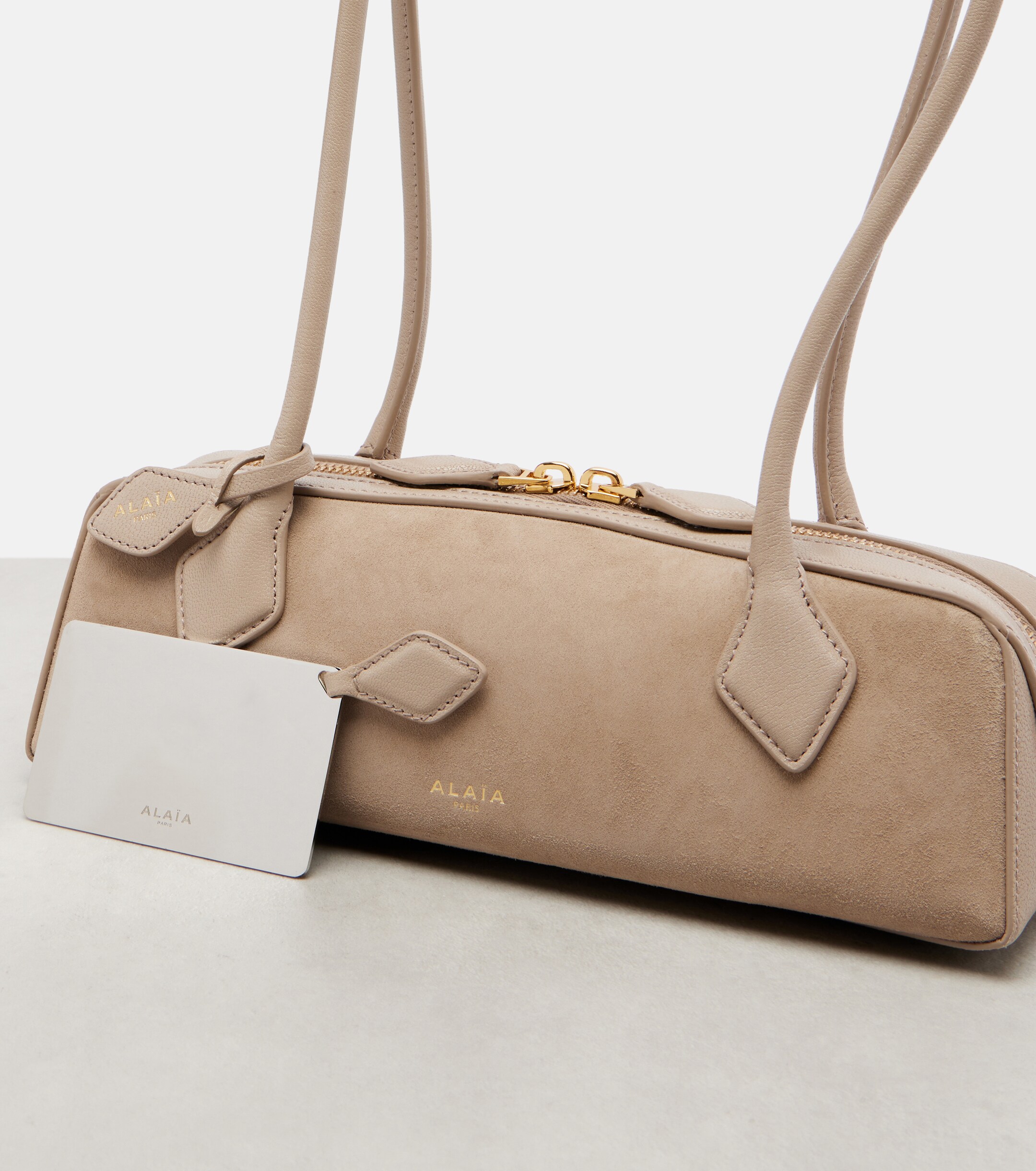 Alaïa Le Teckel Small suede shoulder bag