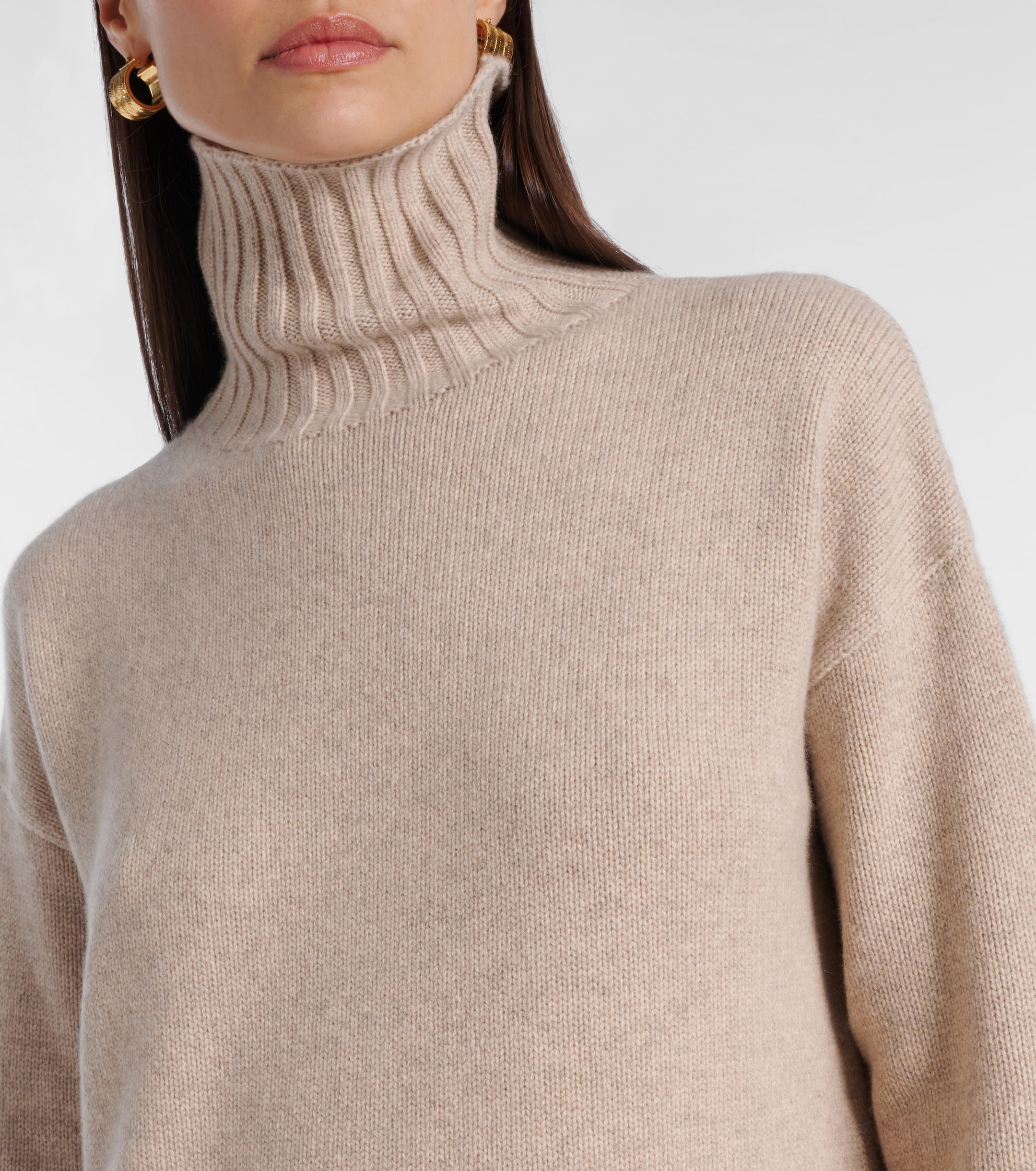 Mytheresa Max Mara Beige Cashmere Turtleneck Max Mara Shirt Plata
