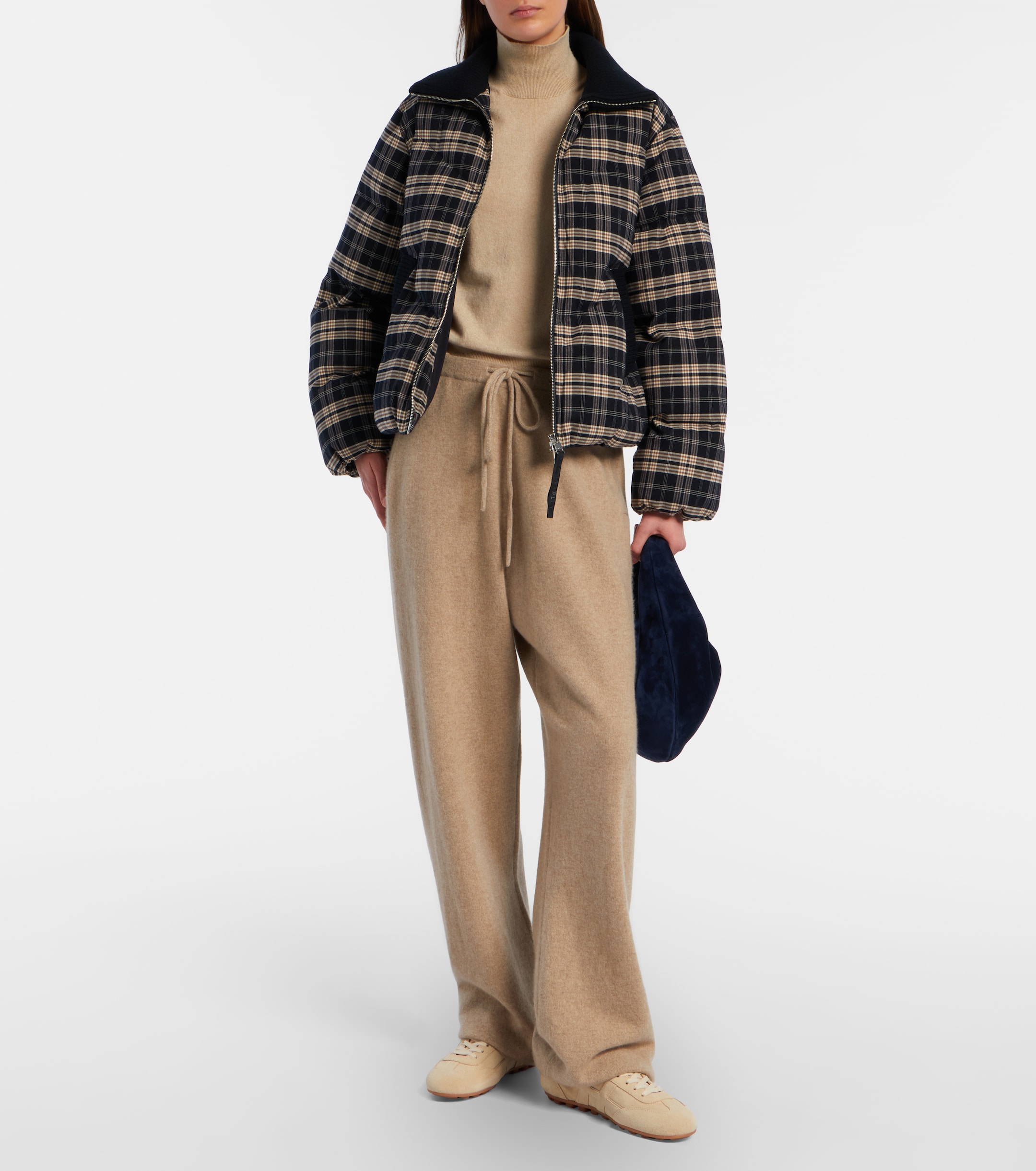 Varley Bryony checked flannel puffer jacket