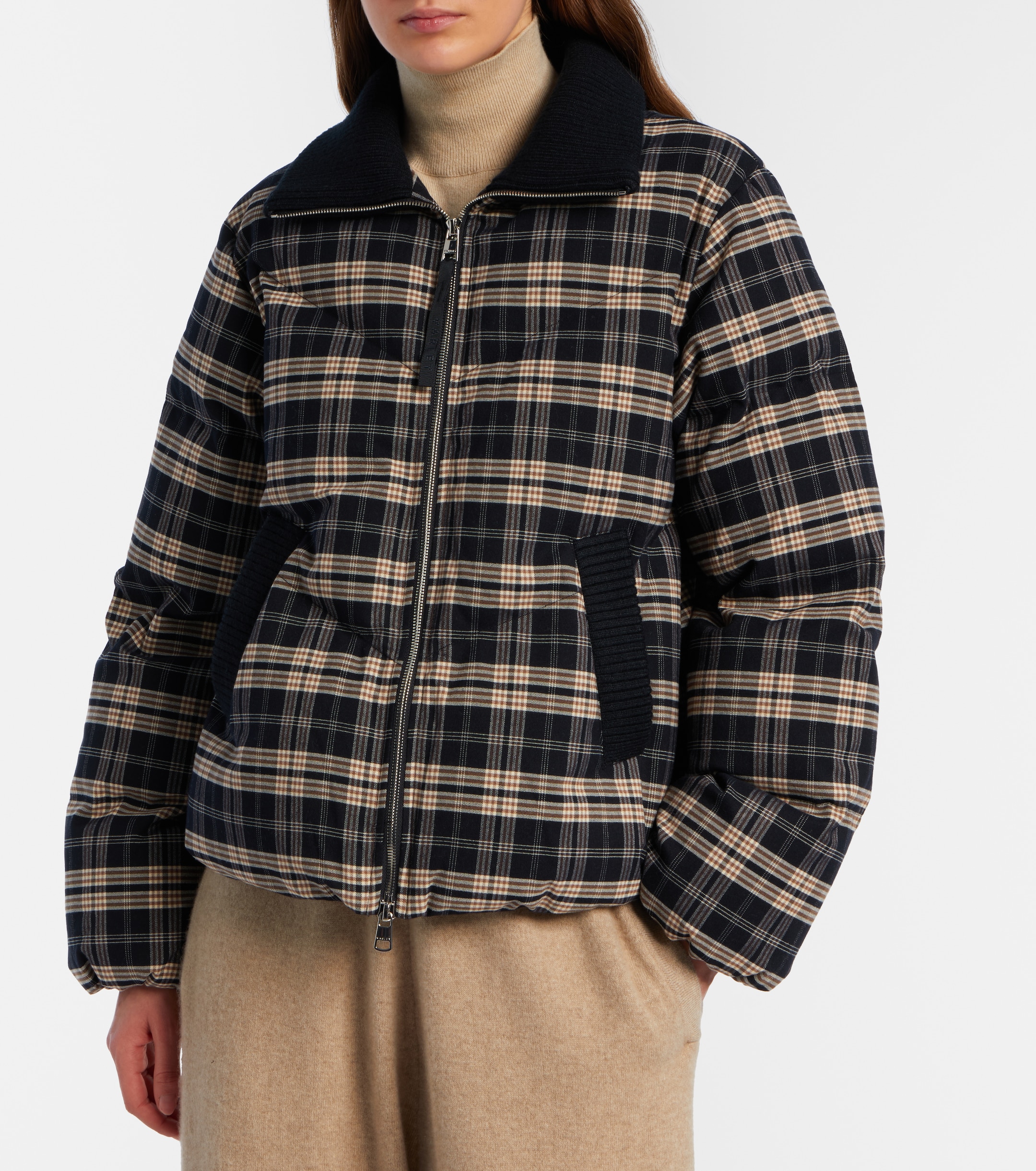 Varley Bryony checked flannel puffer jacket thumbnail