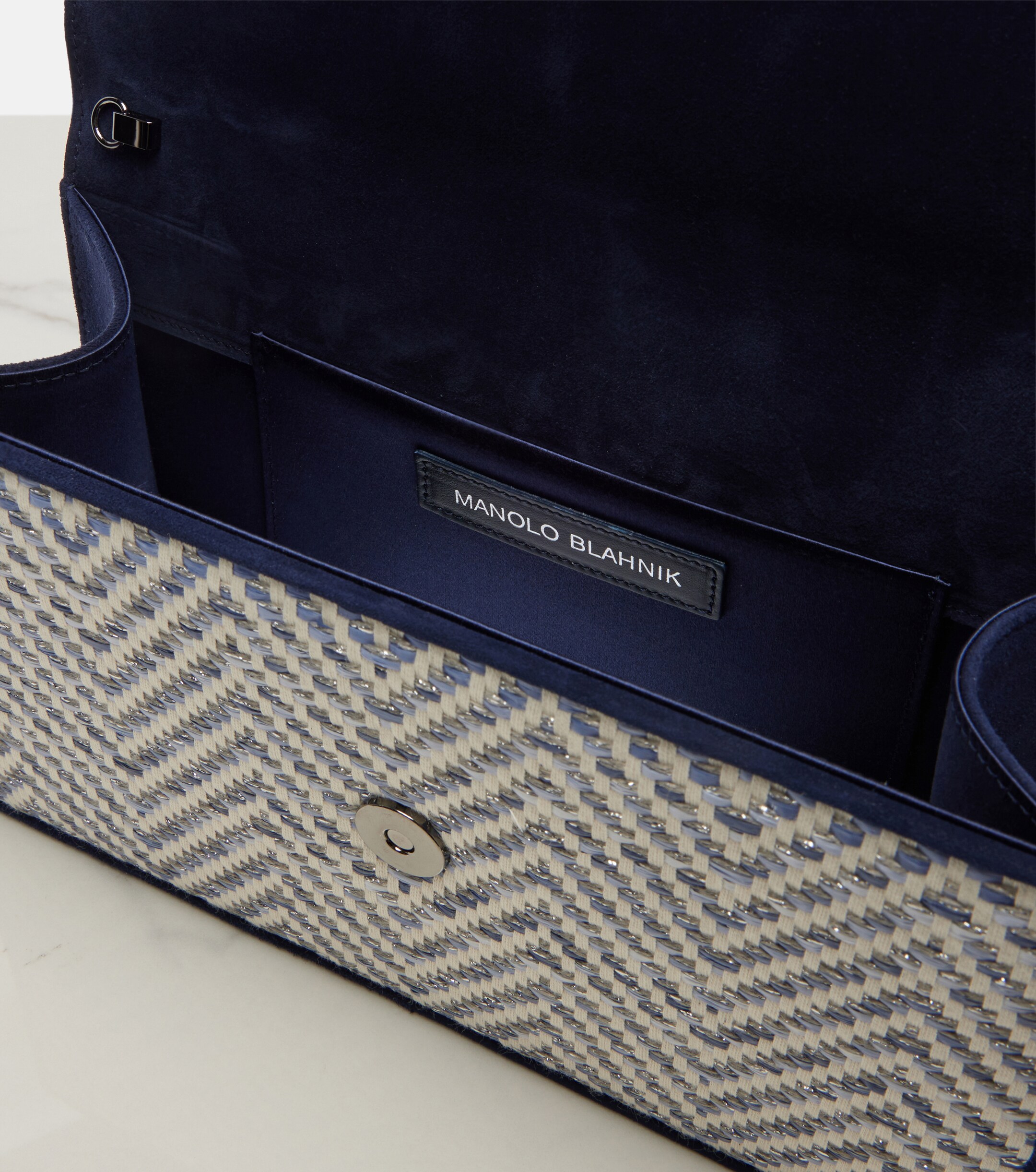MANOLO BLAHNIK Capripla raffia clutch