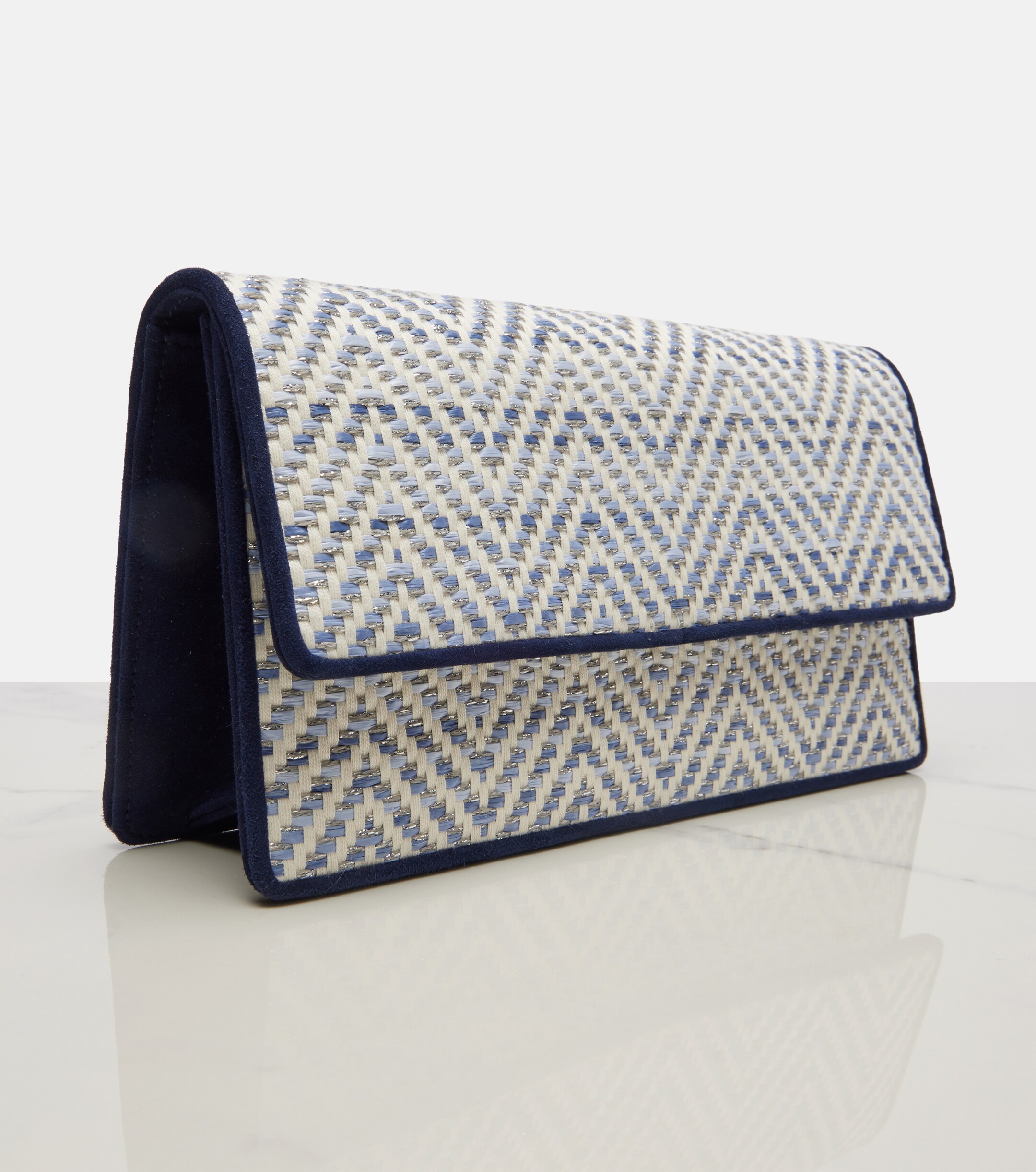 MANOLO BLAHNIK Capripla raffia clutch