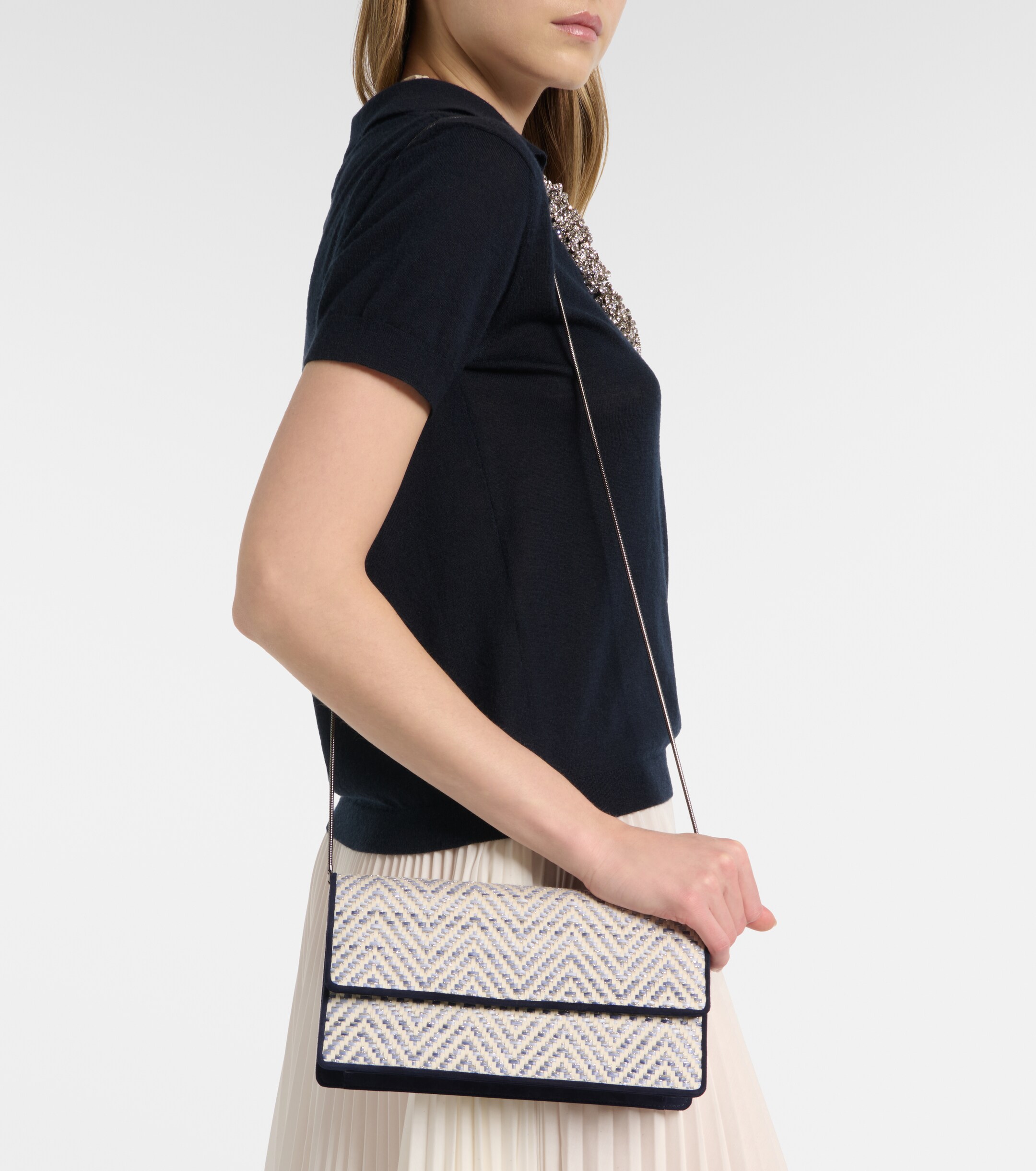 MANOLO BLAHNIK Capripla raffia clutch