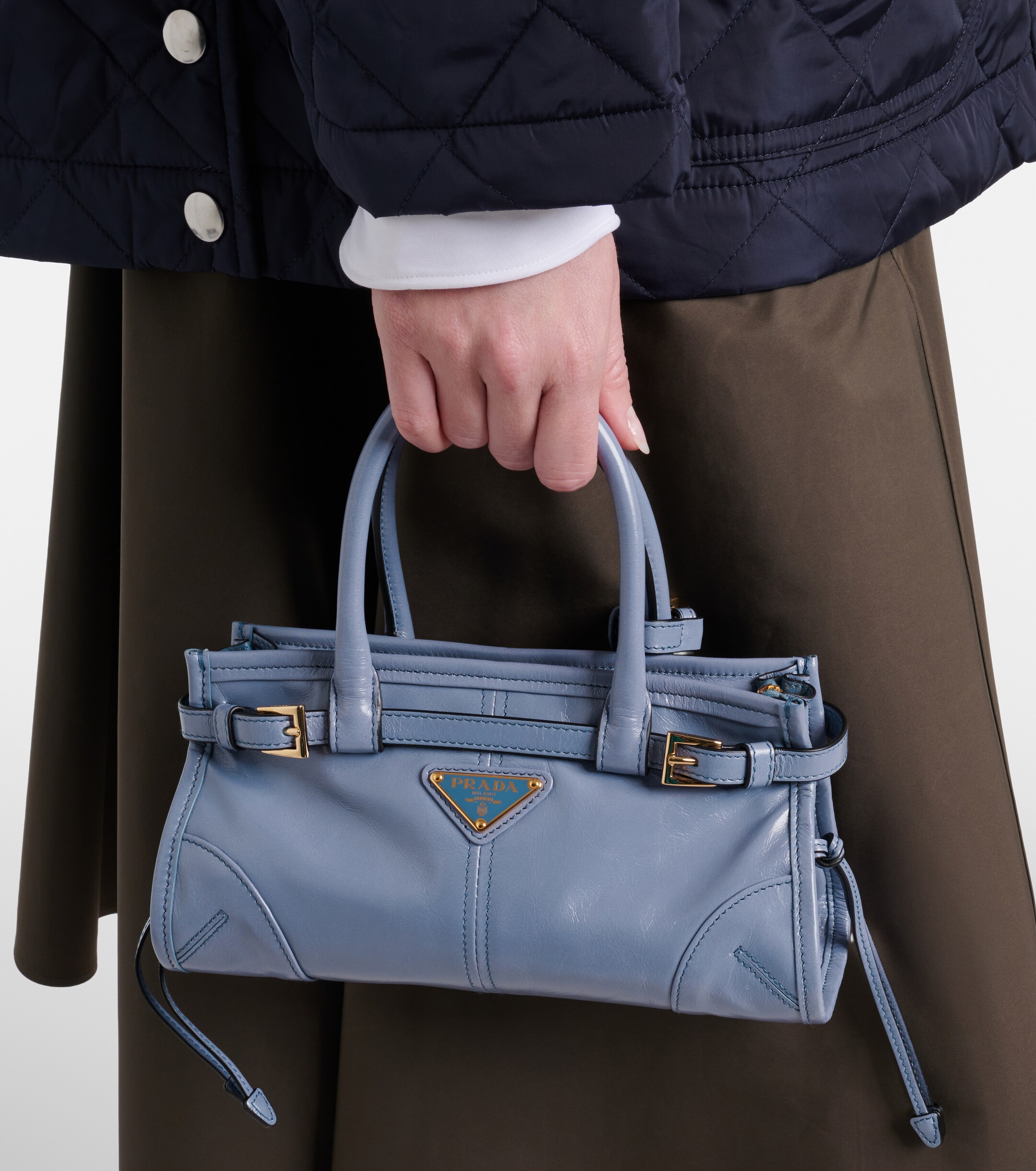 Prada Prada Bonnie Mini leather top-handle bag