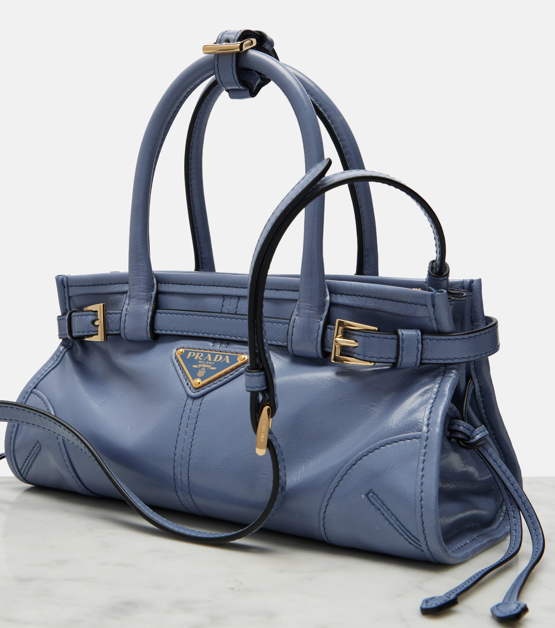 Prada Prada Bonnie Mini leather top-handle bag