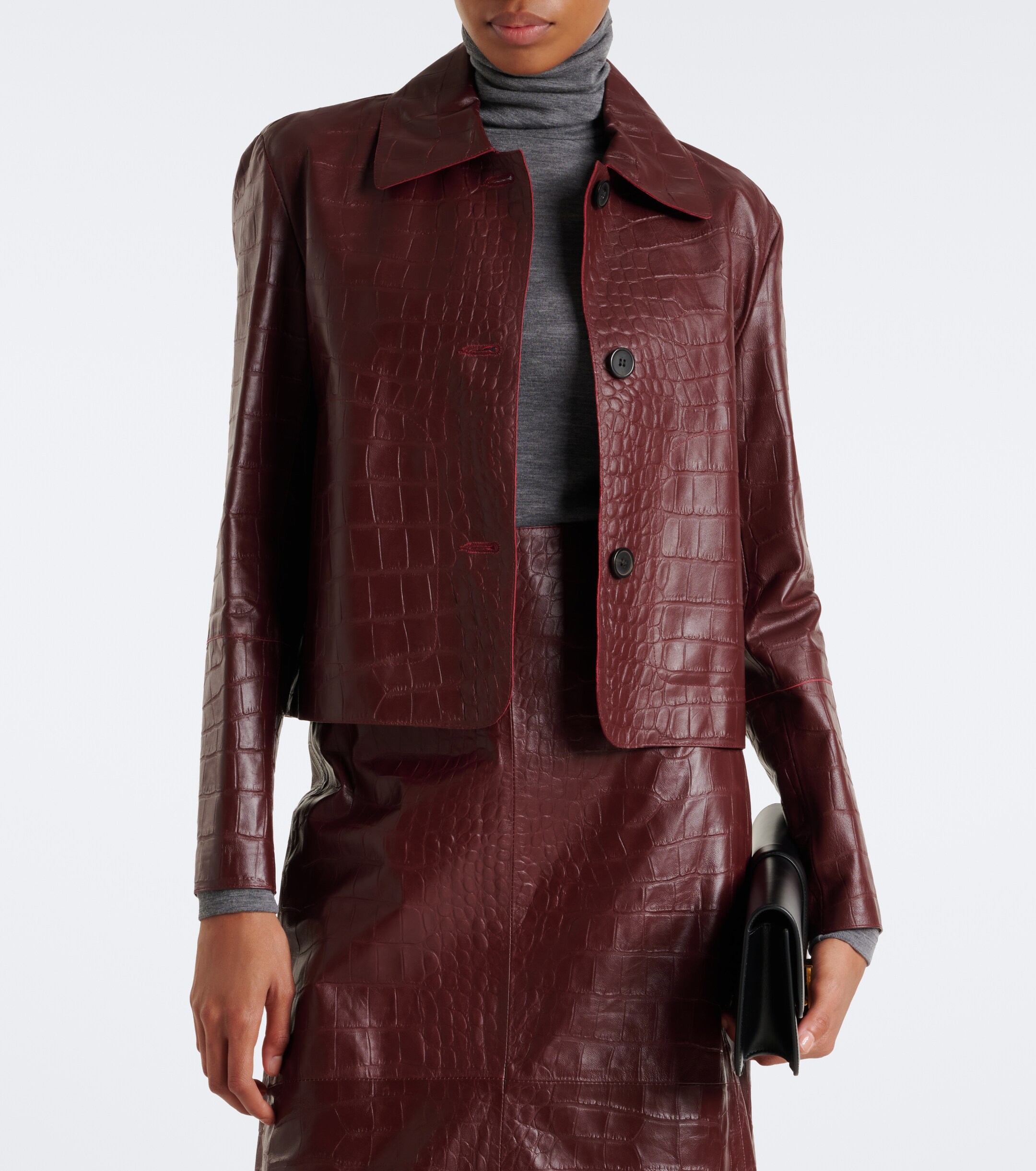 ARMA Arma Emy croc-effect leather jacket