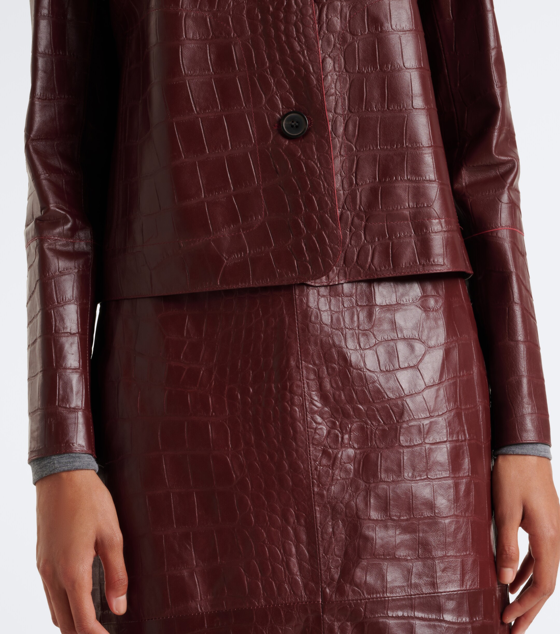 ARMA Arma Emy croc-effect leather jacket
