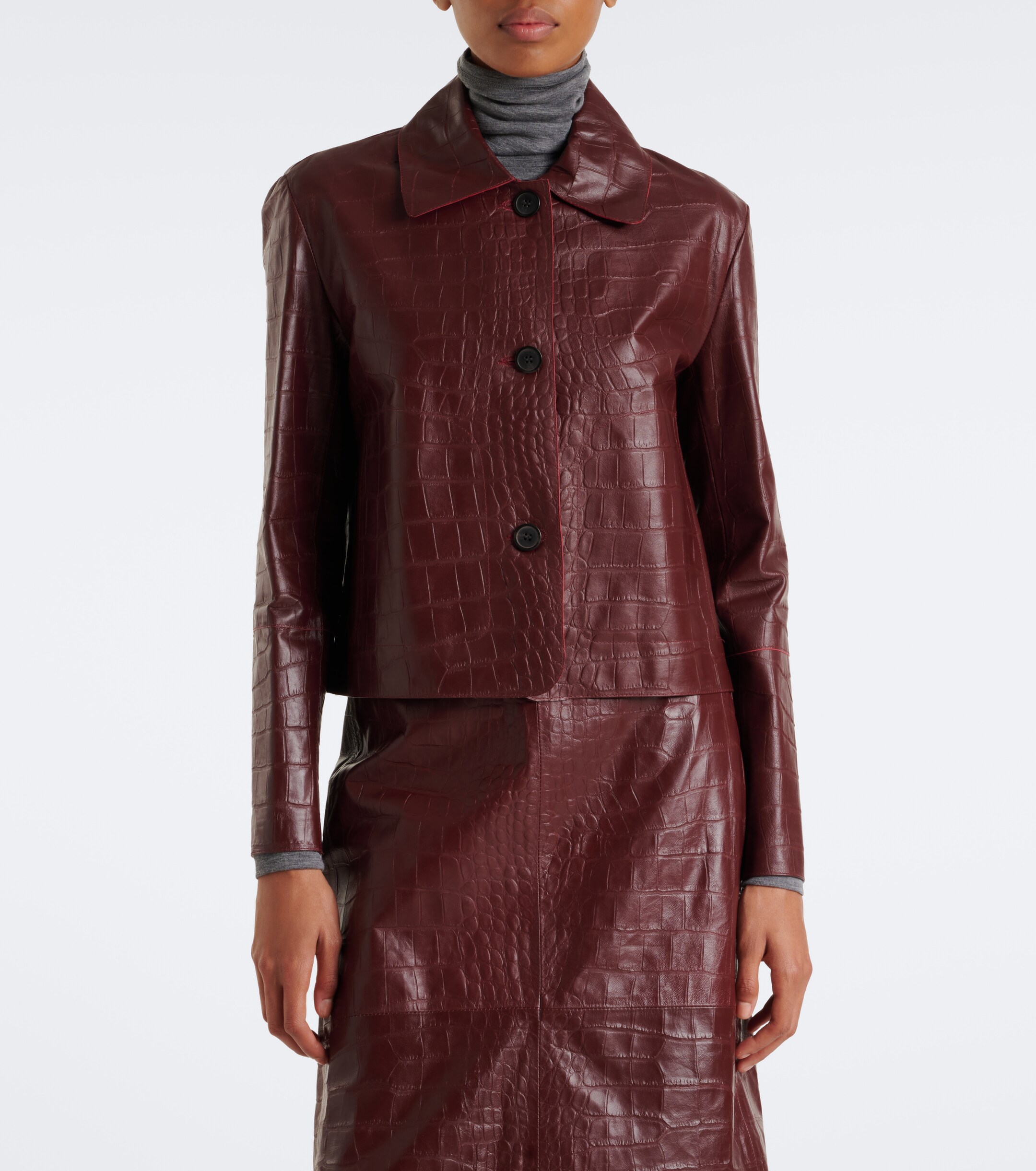 ARMA Arma Emy croc-effect leather jacket