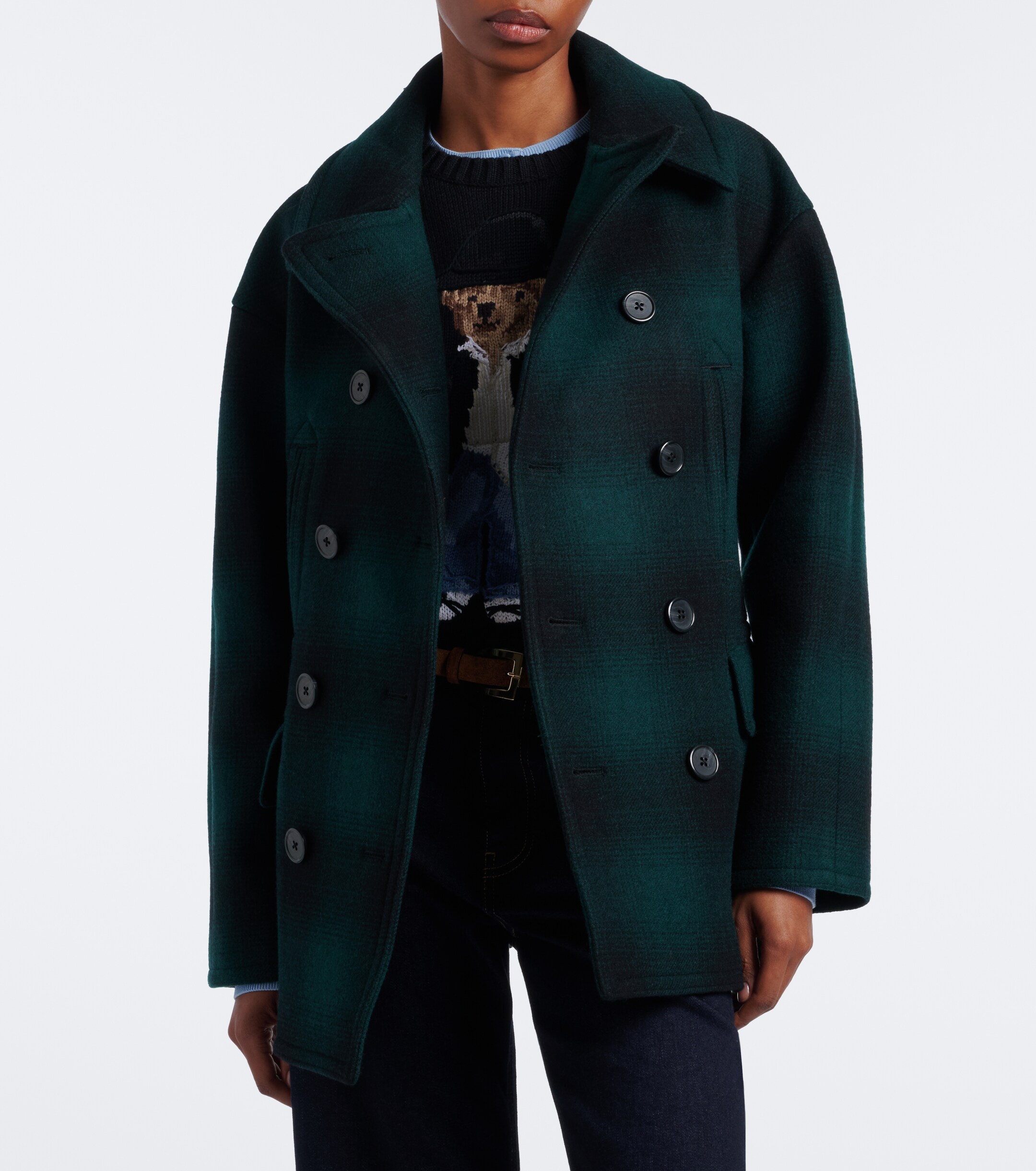 Polo Ralph Lauren Polo Ralph Lauren Plaid wool-blend peacoat