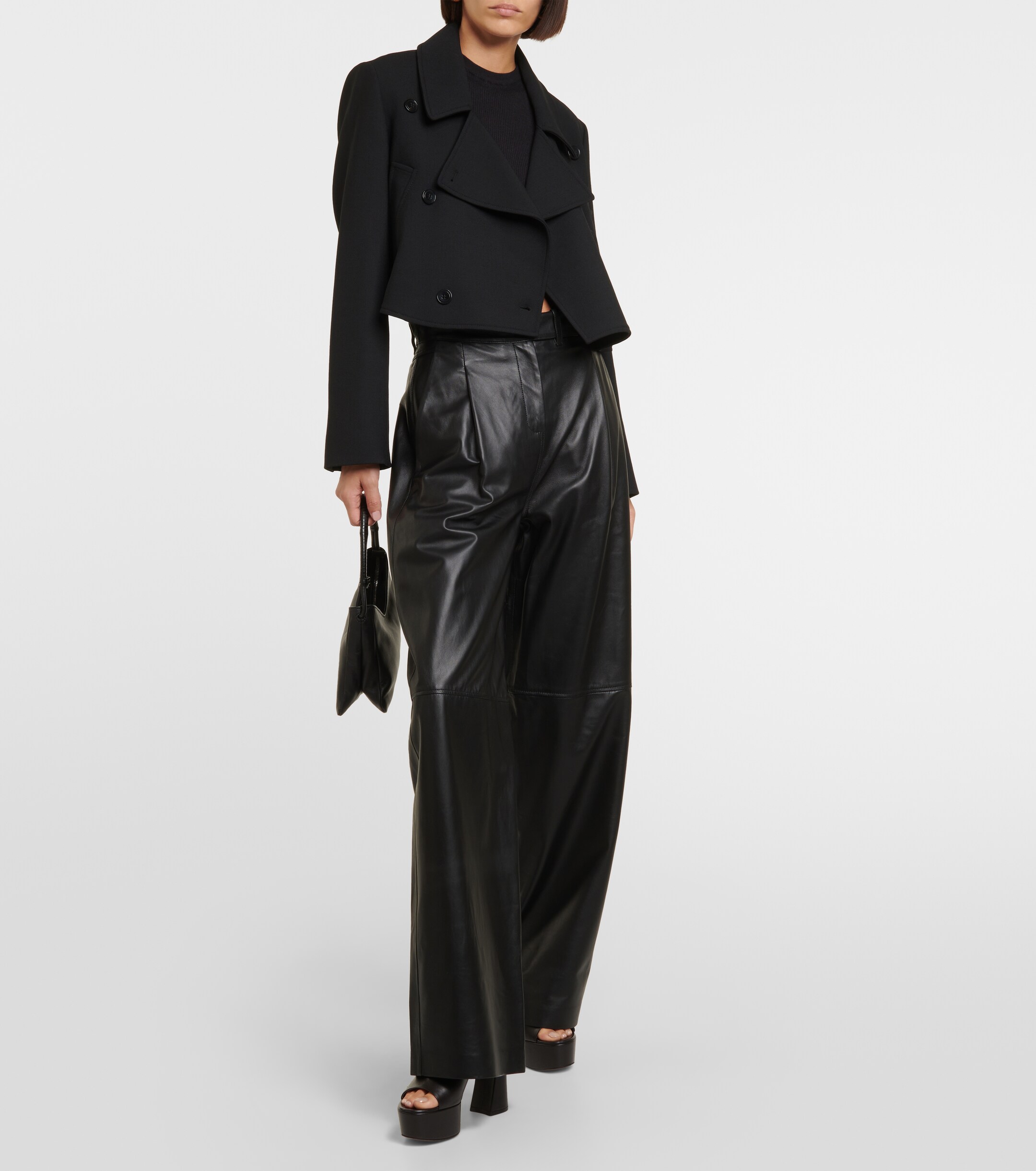 Dorothee Schumacher Pleated leather wide-leg pants