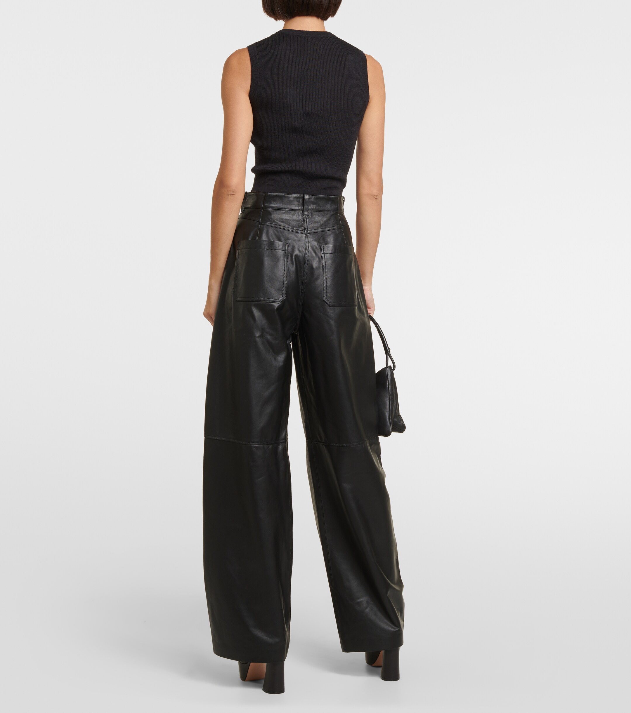 Dorothee Schumacher Pleated leather wide-leg pants