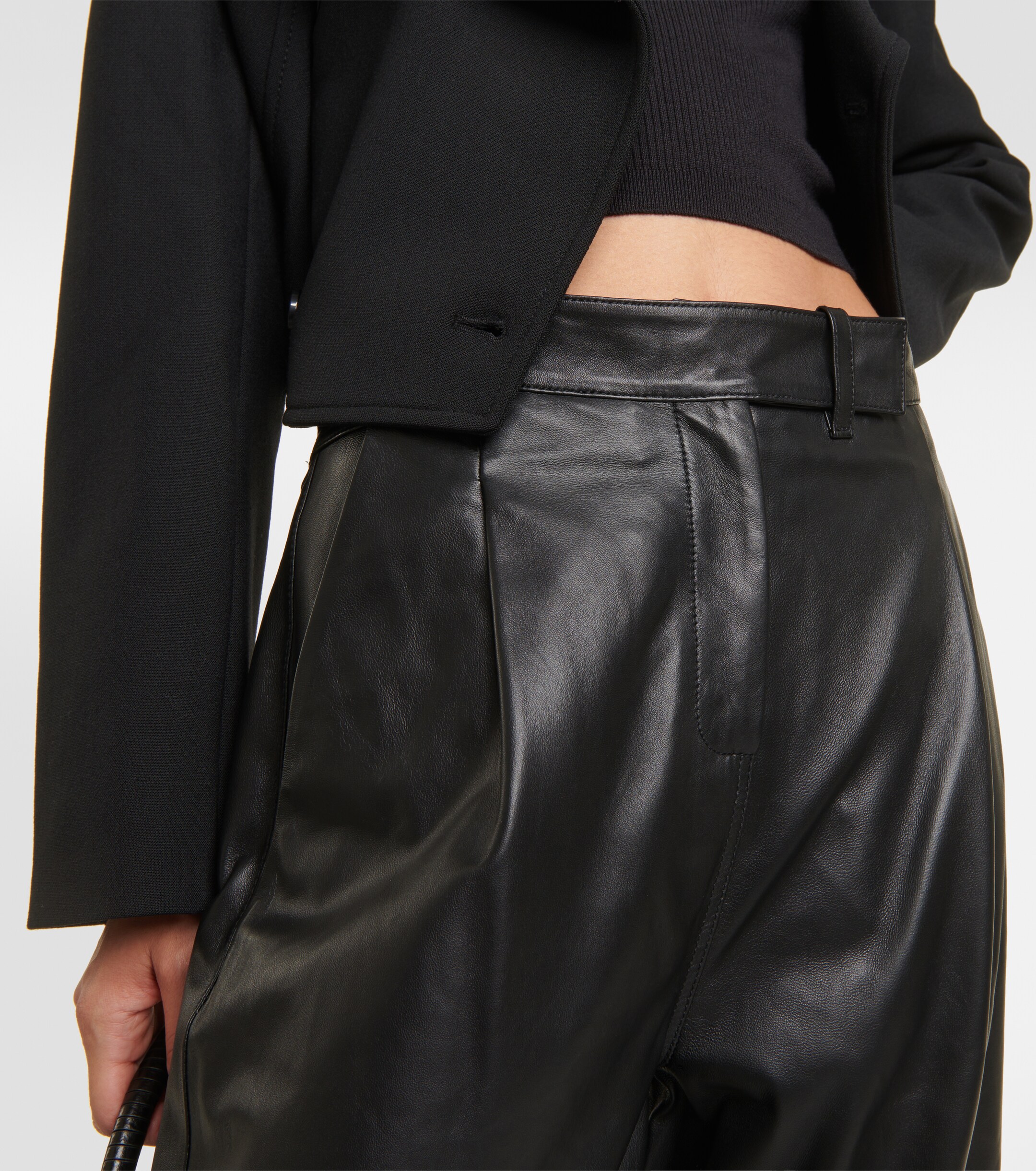 Dorothee Schumacher Pleated leather wide-leg pants