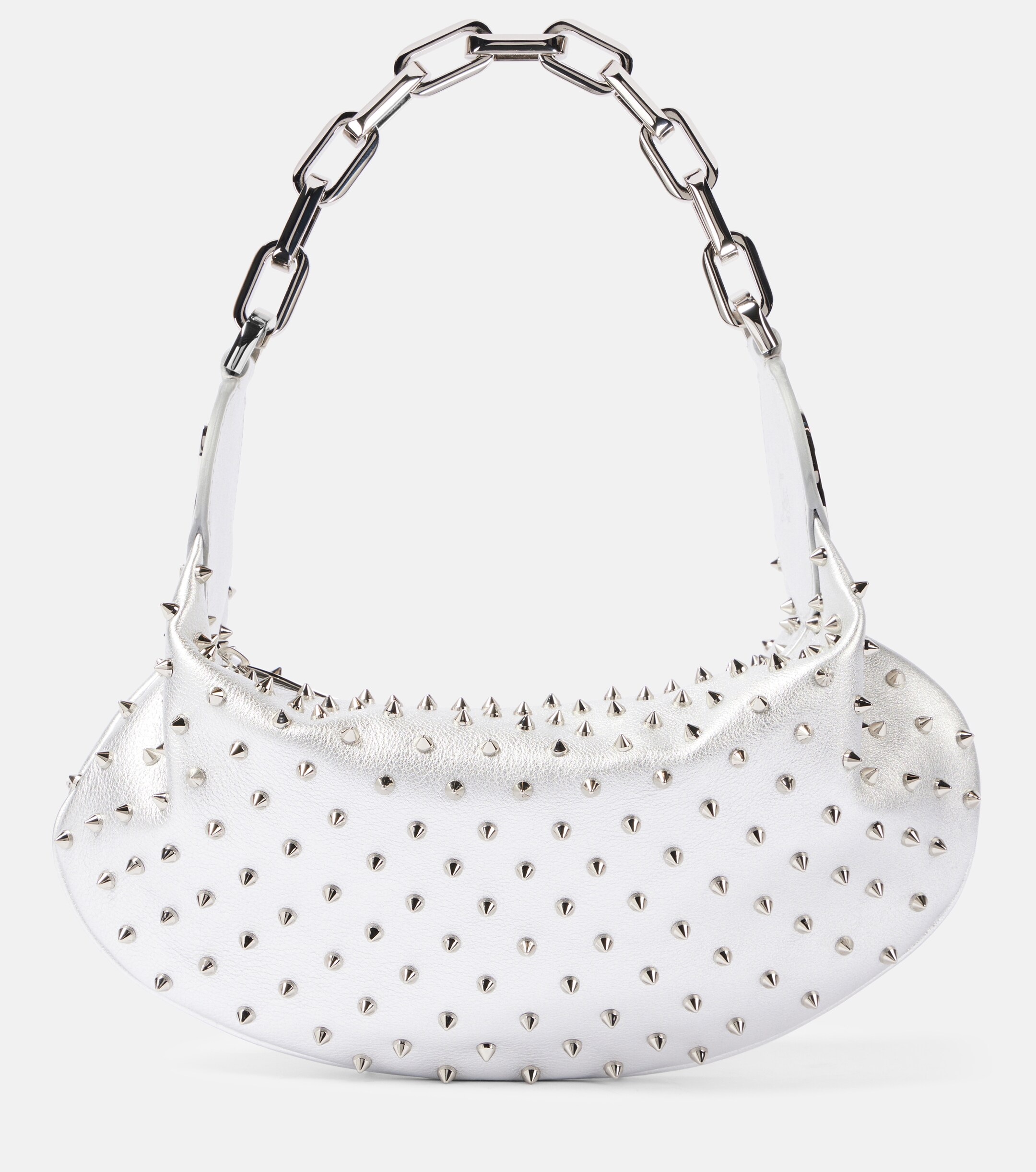 CHRISTIAN LOUBOUTIN Le 54 spiked metallic leather shoulder bag