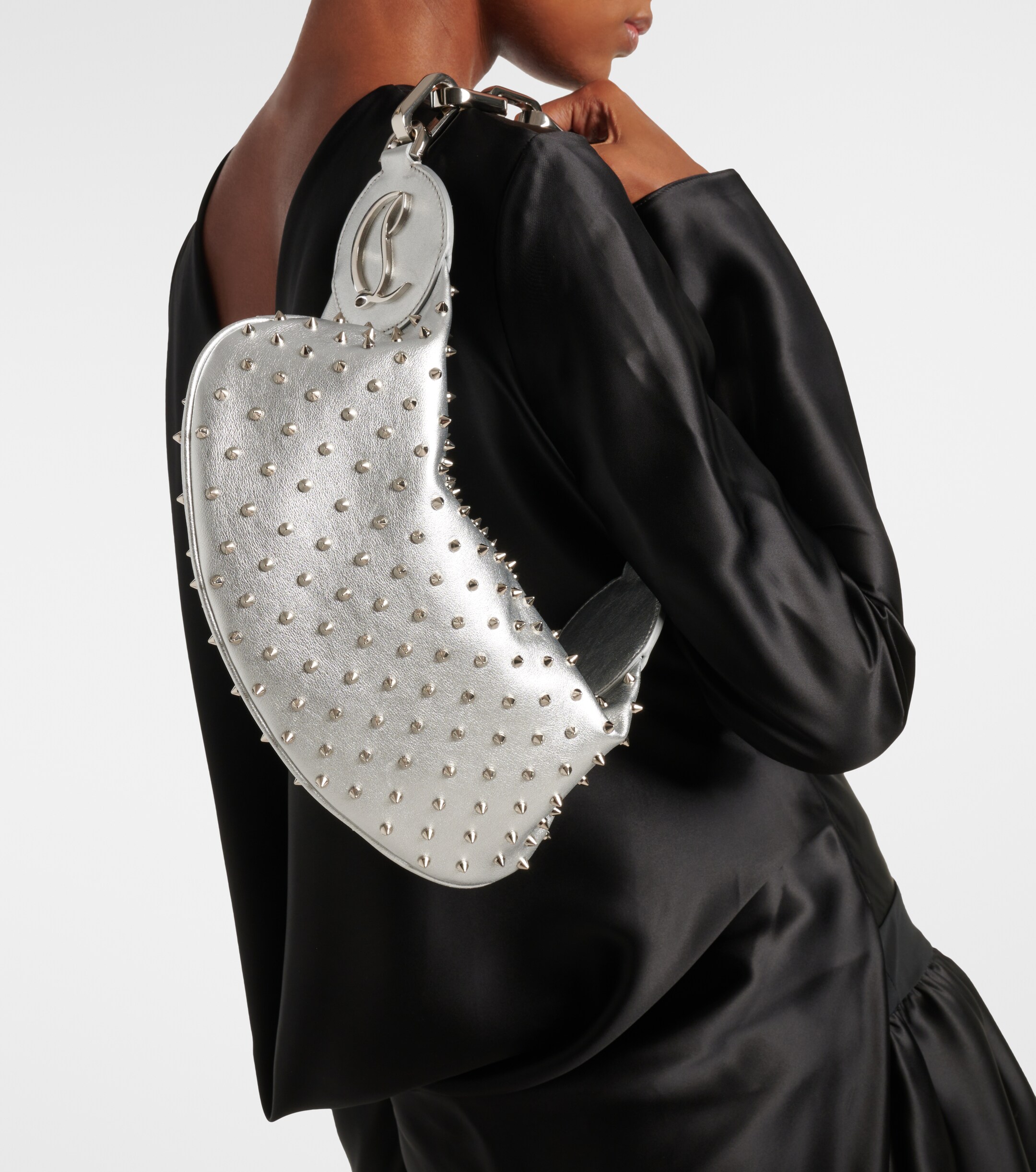CHRISTIAN LOUBOUTIN Le 54 spiked metallic leather shoulder bag