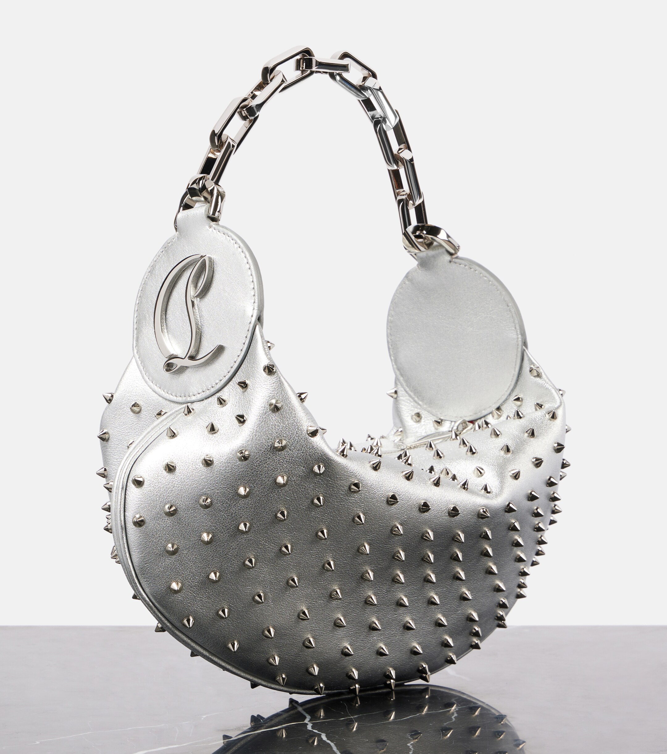 CHRISTIAN LOUBOUTIN Le 54 spiked metallic leather shoulder bag