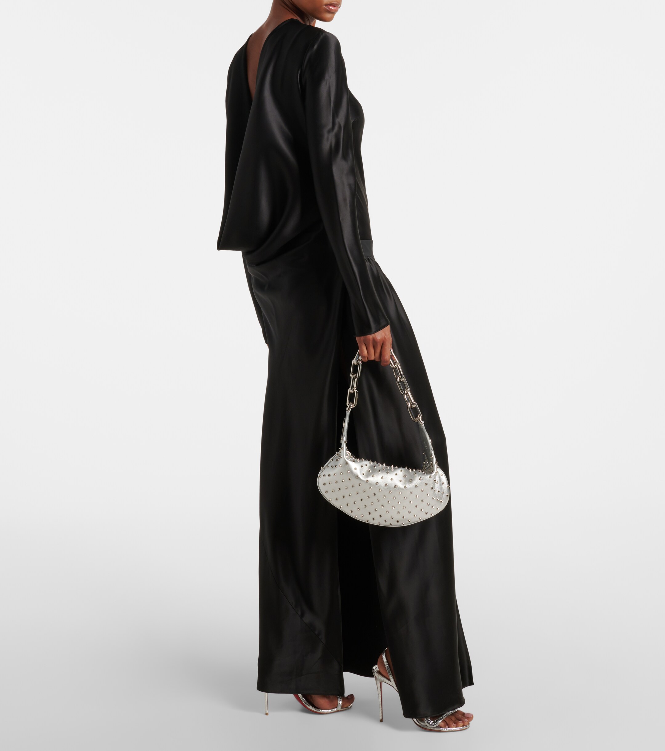 CHRISTIAN LOUBOUTIN Le 54 spiked metallic leather shoulder bag