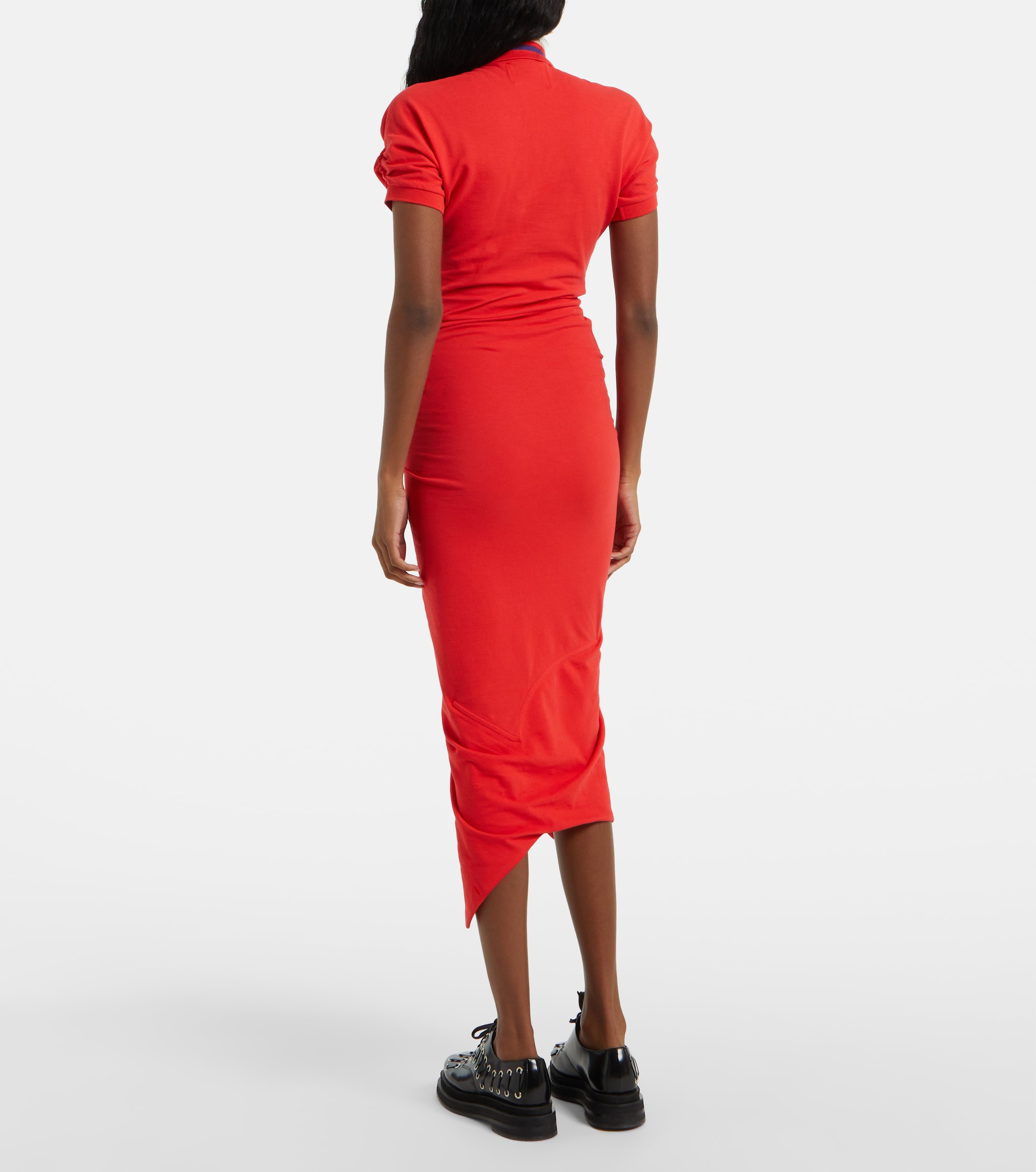 Vivienne Westwood - Pulling ruched asymmetric cotton midi dress | Plush Vivienne Westwood - Pulling ruched asymmetric cotton midi dress | Plush