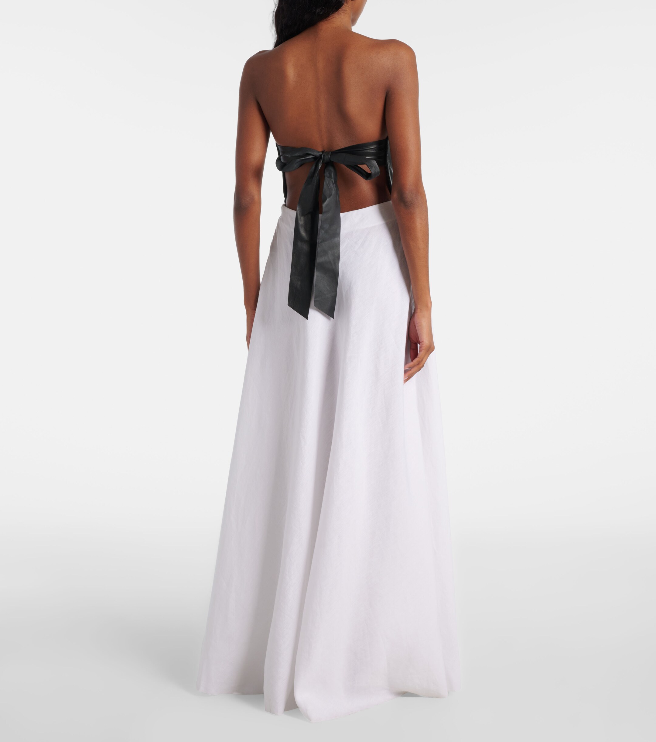 Gabriela Hearst - Neferu leather-trimmed linen maxi dress | Plush Gabriela Hearst - Neferu leather-trimmed linen maxi dress | Plush