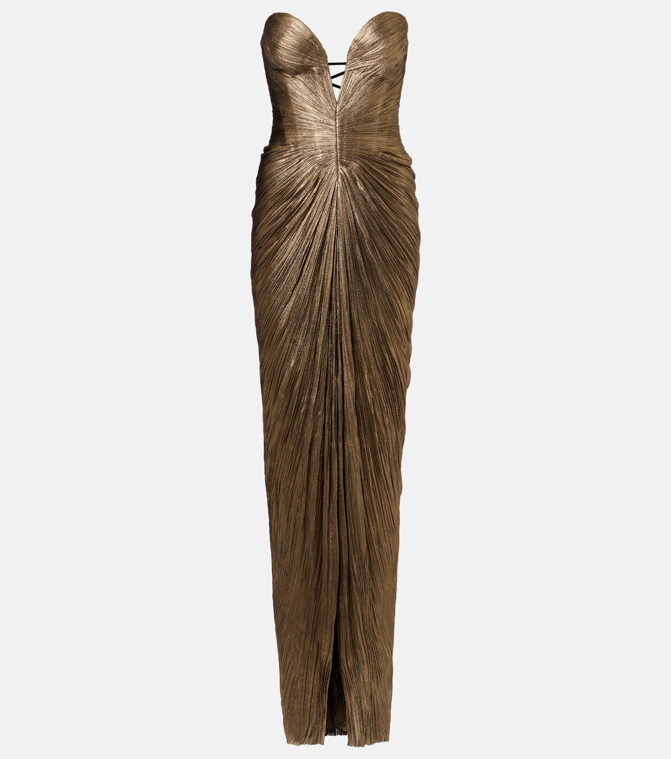 Maria Lucia Hohan - Alessandra gathered silk bustier gown | Plush
