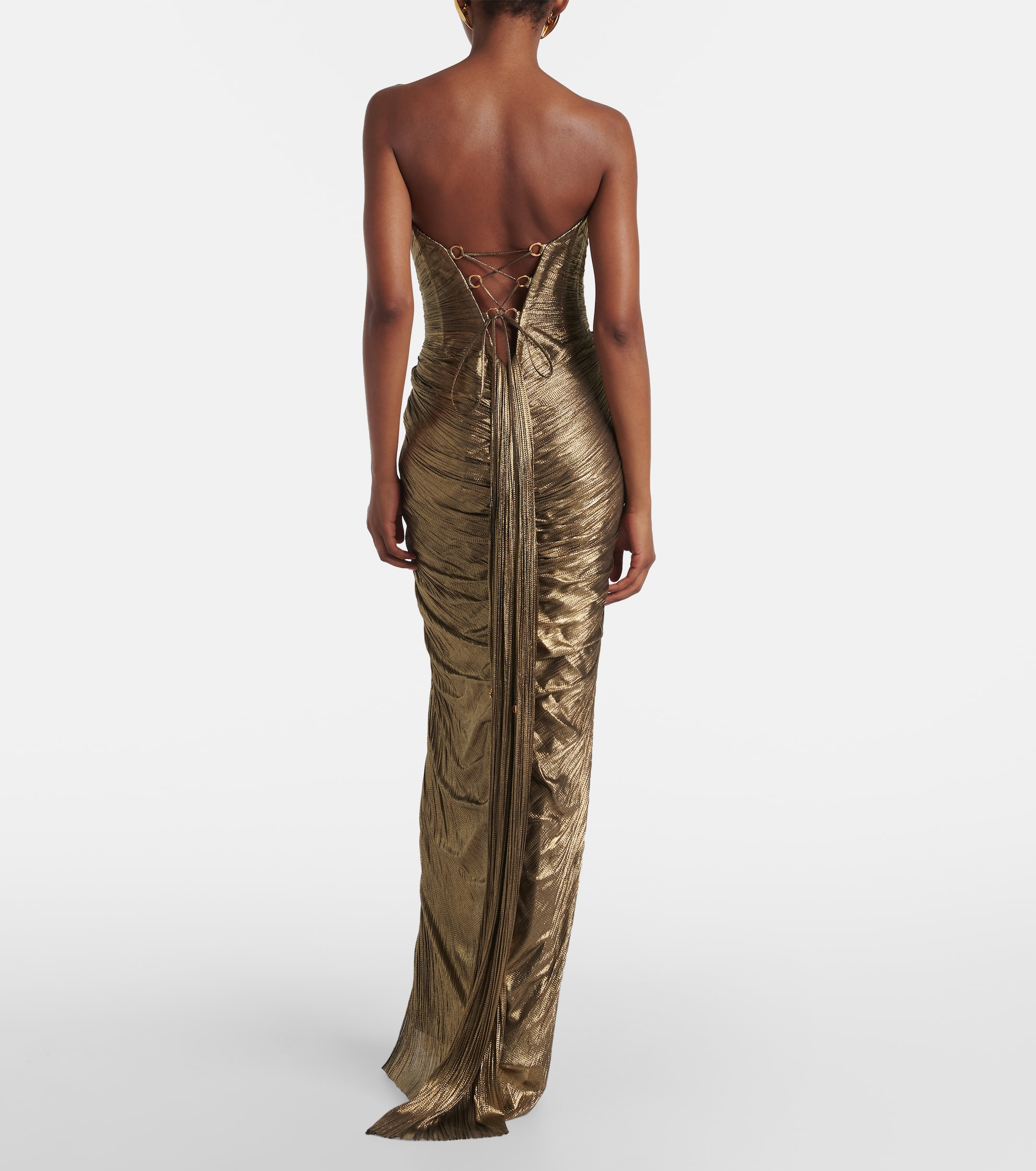 Maria Lucia Hohan - Alessandra gathered silk bustier gown | Plush