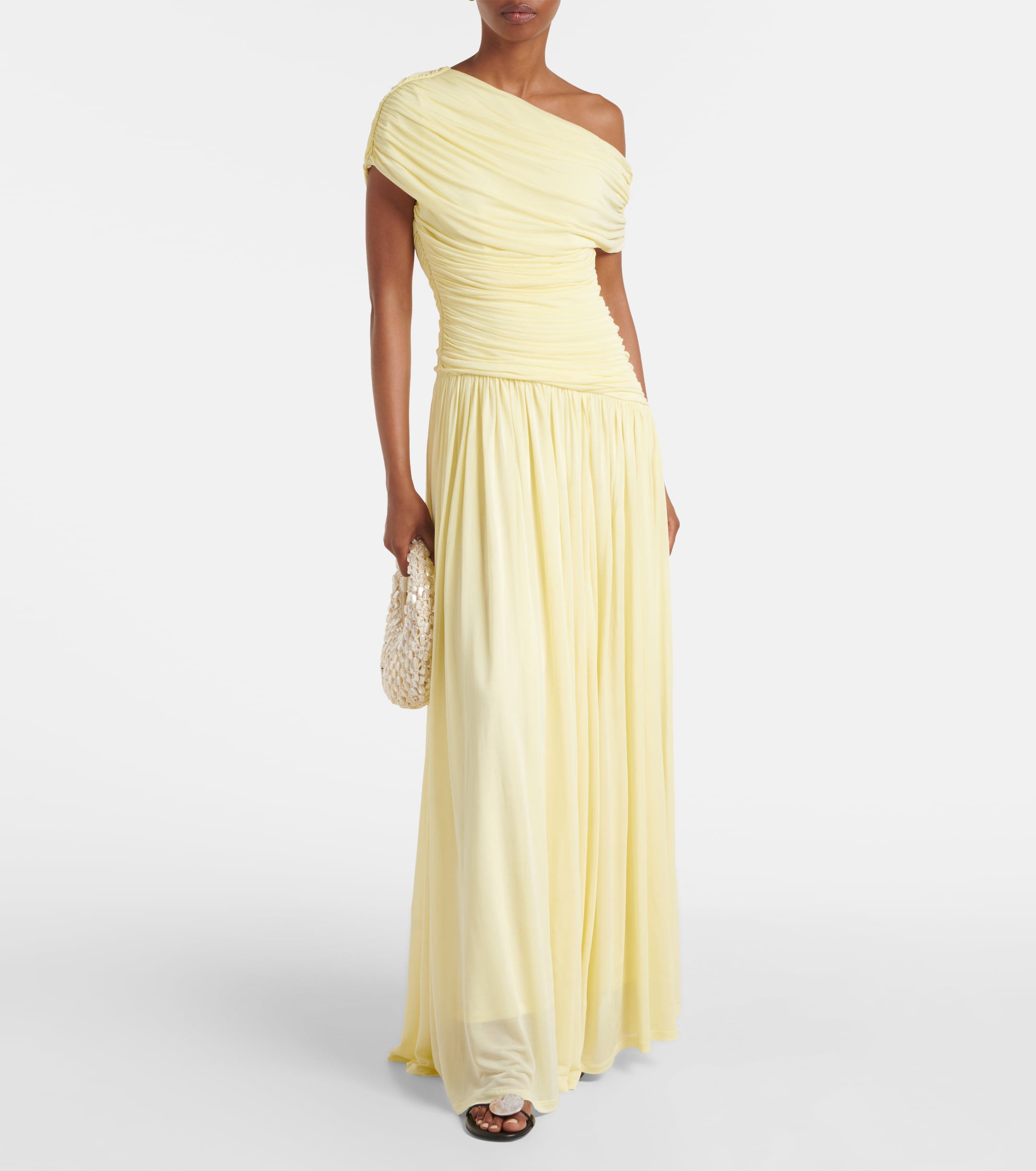 pink and black maxi dress Venezia Black & Pink Bardot Maxi Dress With Drop-Waist – Club L London