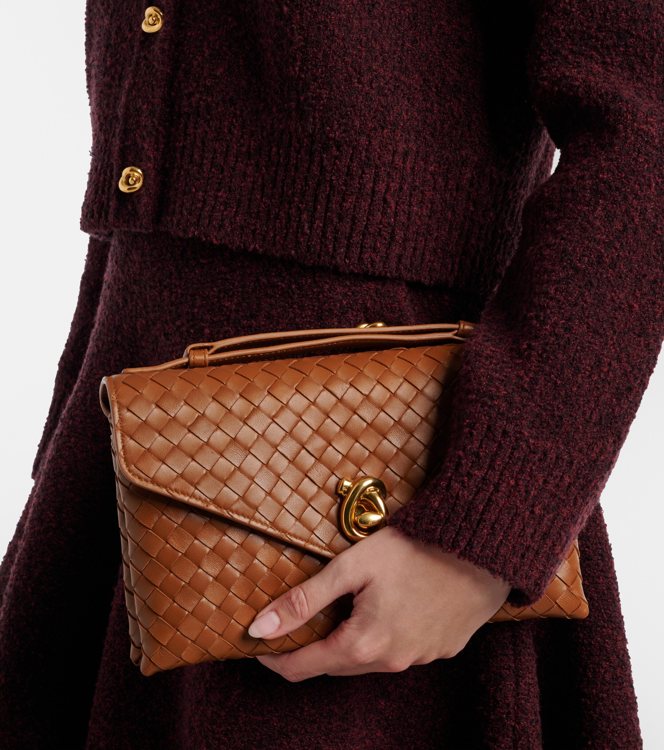 Bottega Veneta Knot Lock Intrecciato leather top-handle bag